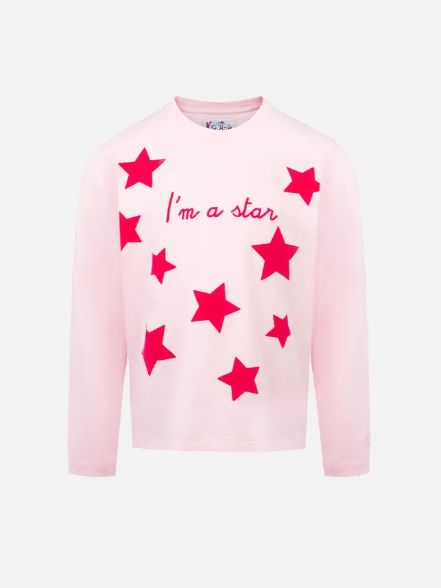 mc2-saint-barth-t-shirt-penny-bambina-rosa-i-am-a-star-maniche-lunghe image 1