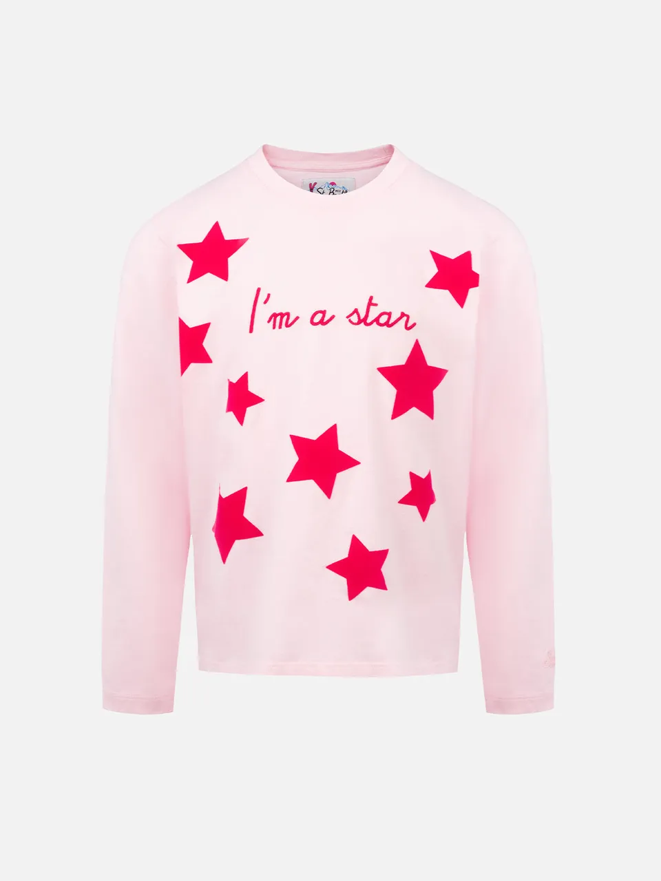 mc2-saint-barth-t-shirt-penny-bambina-rosa-i-am-a-star-maniche-lunghe image 1