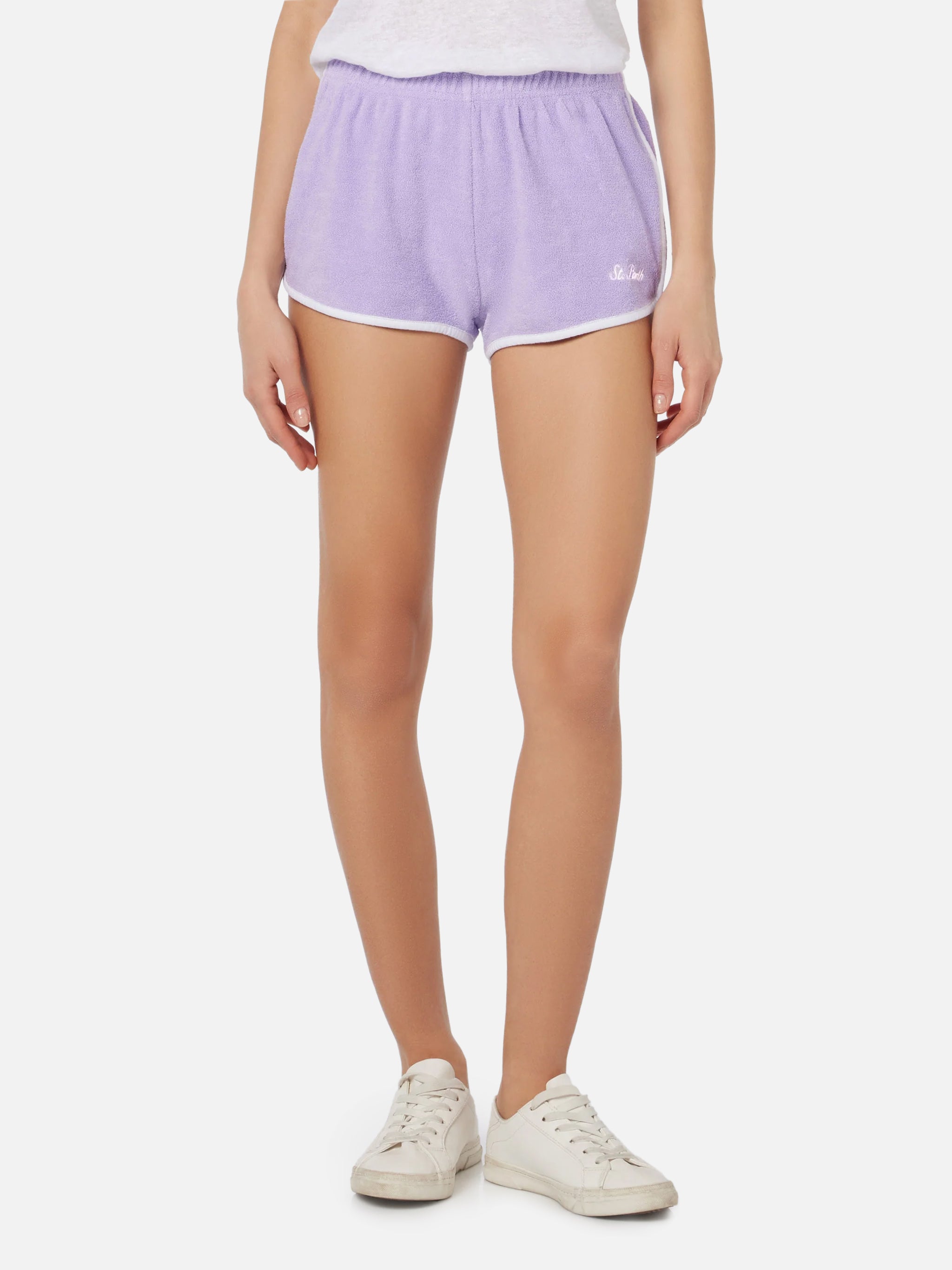 mc2-saint-barth-short-francine-donna-pull-up-in-spugna-rosa-con-piping image 1