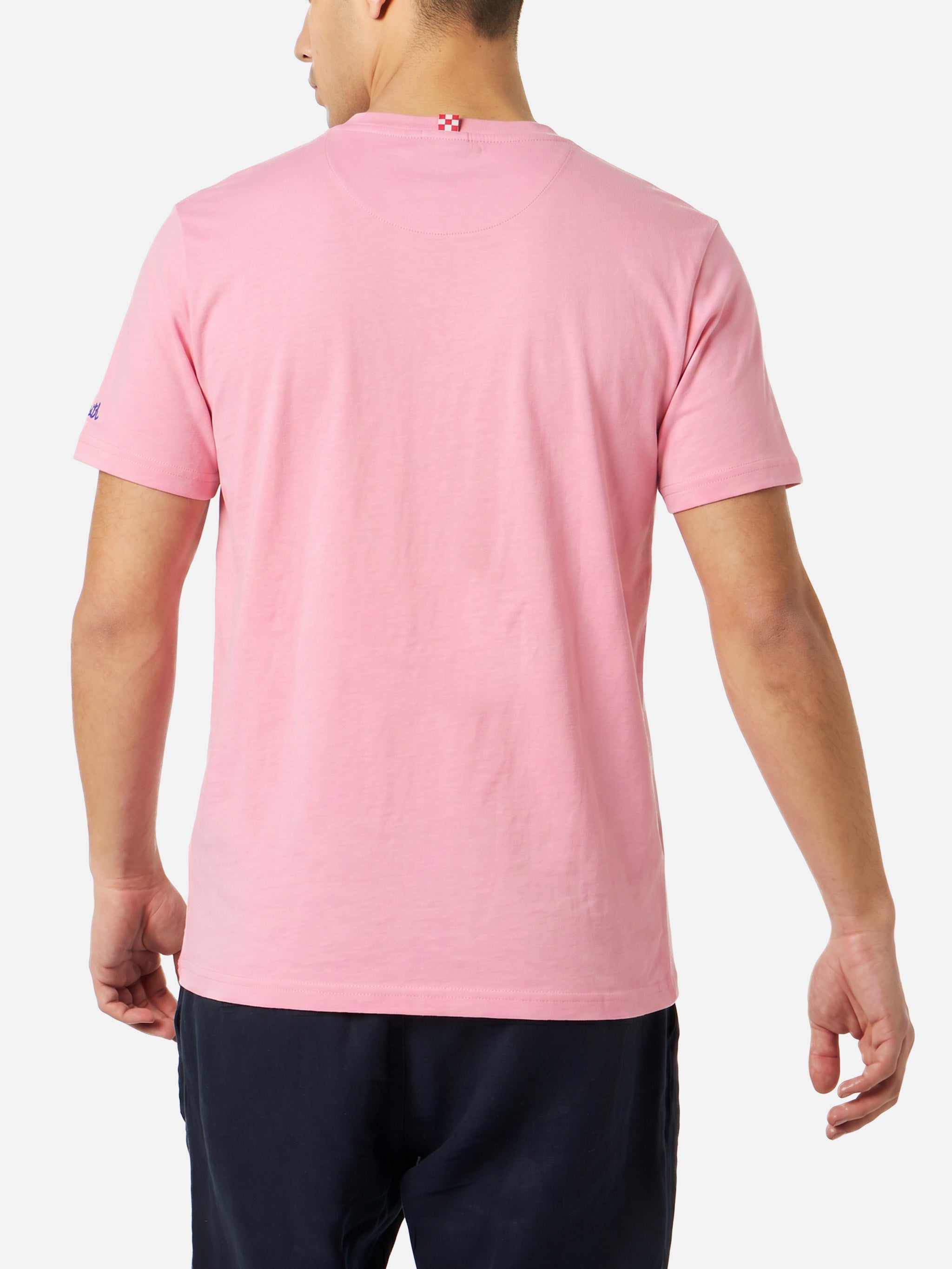 mc2-saint-barth-blanche-t-shirt-uomo-rosa-con-taschino-multicolor-lodola-special image 4