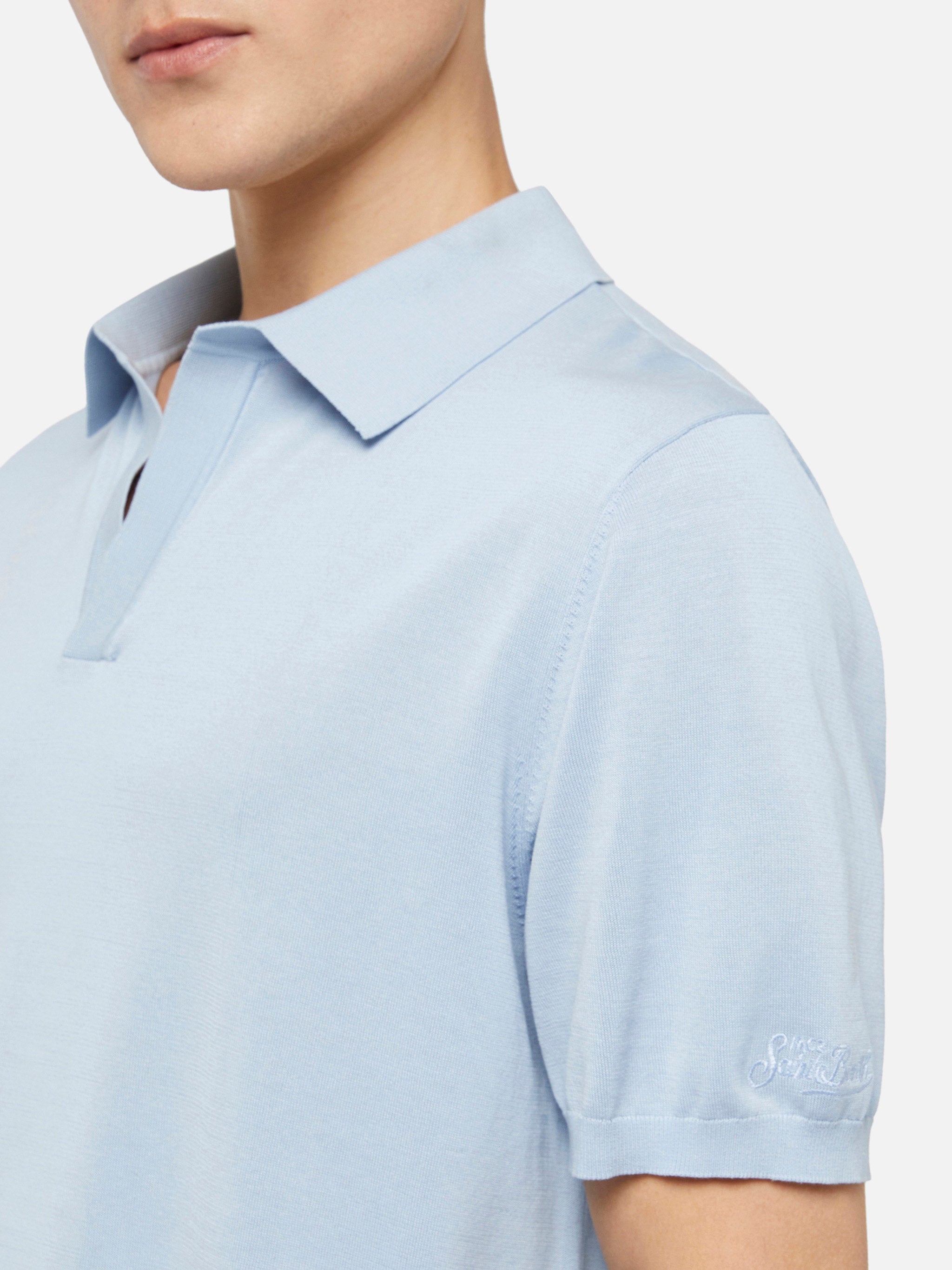 mc2-saint-barth-polo-sloan-in-maglia-di-seta-e-cotone-azzurro-da-uomo image 4