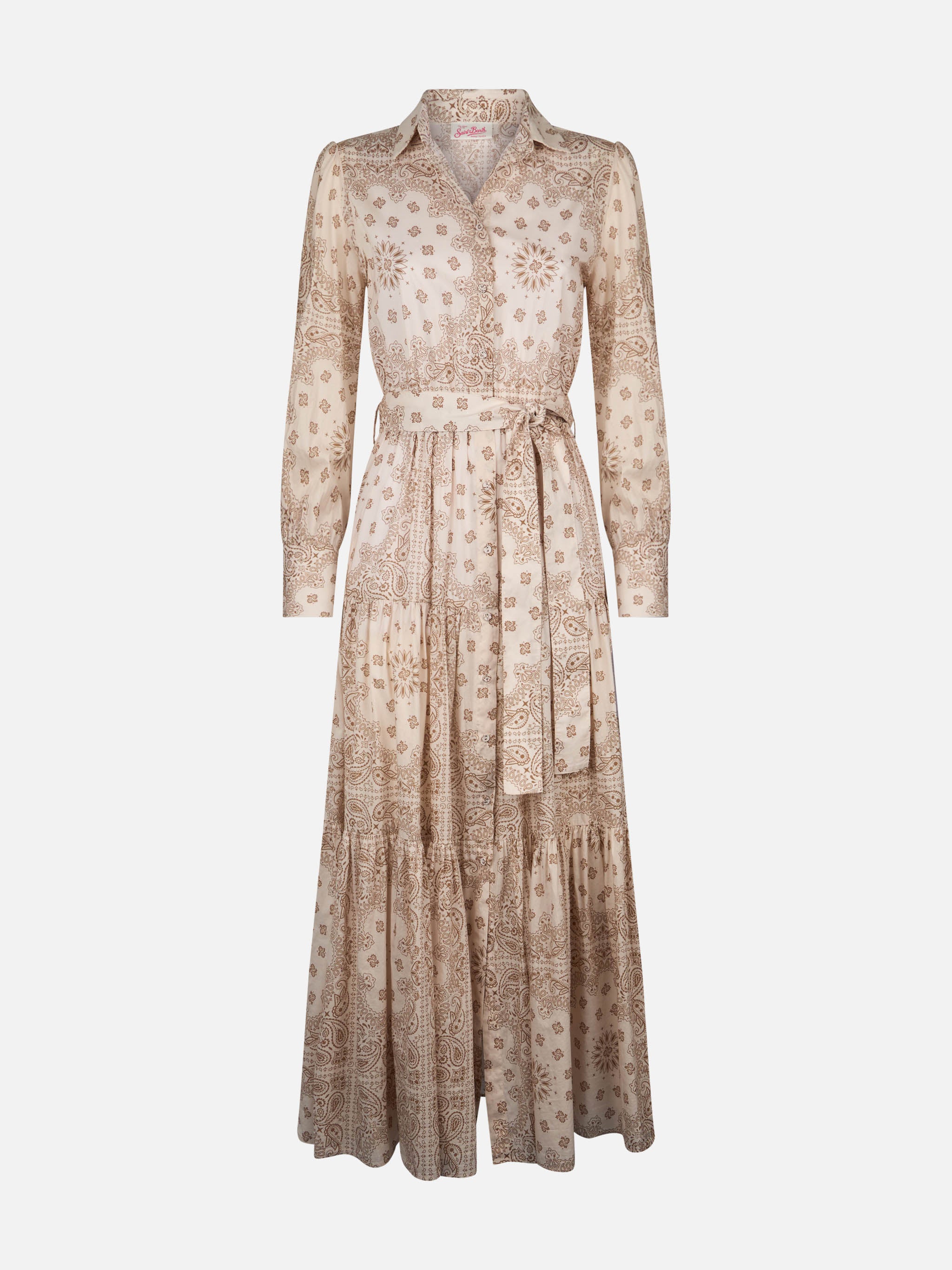 mc2-saint-barth-jensen-abito-lungo-donna-in-cotone-beige-fantasia-bandana image 4