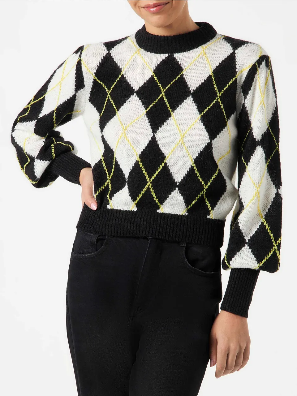 mc2-saint-barth-maglione-bloom-soft-con-fantasia-argyle-bianco-e-grigio image 1