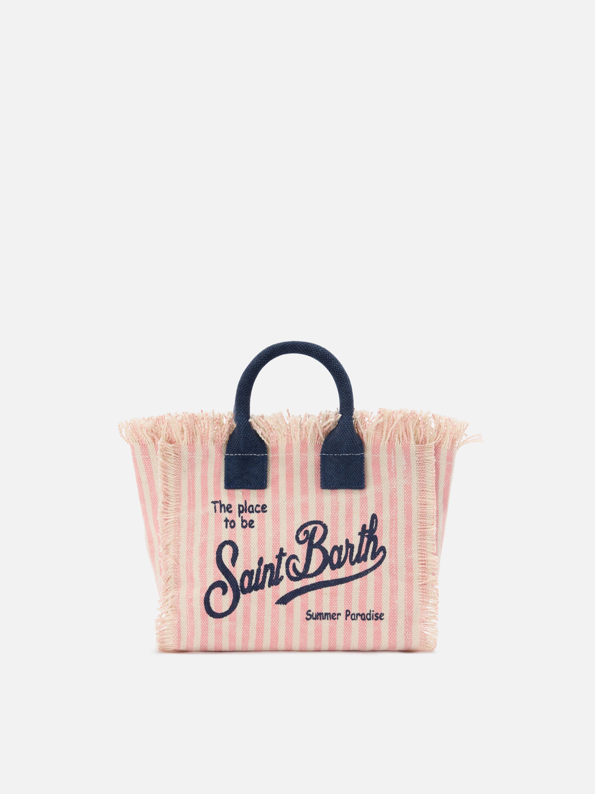 mc2-saint-barth-vanity-mini-borsa-in-canvas-a-righe-rosa-con-dettagli-blu image 1