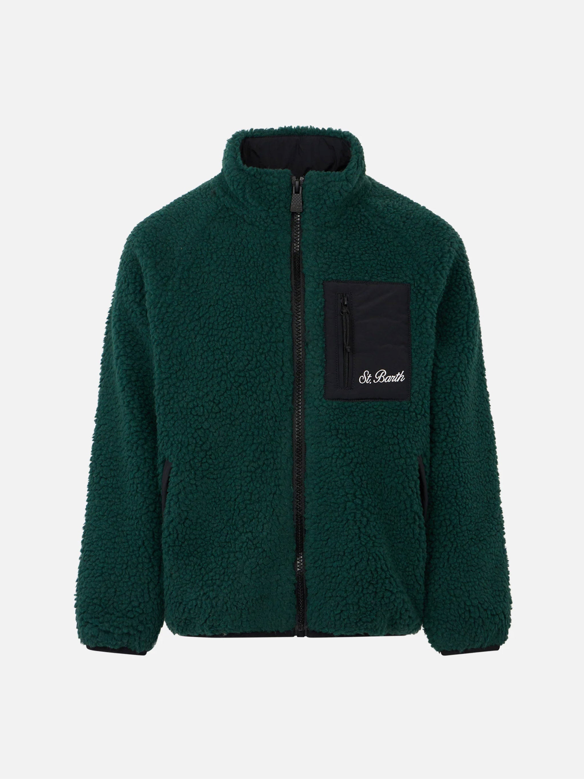 mc2-saint-barth-giacca-sherpa-bambino-snoopy-peanuts-verde-special-edition image 2
