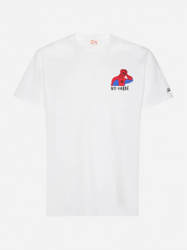mc2-saint-barth-t-shirt-uomo-marvel-spiderman-edizione-speciale-in-cotone-bianco image 1