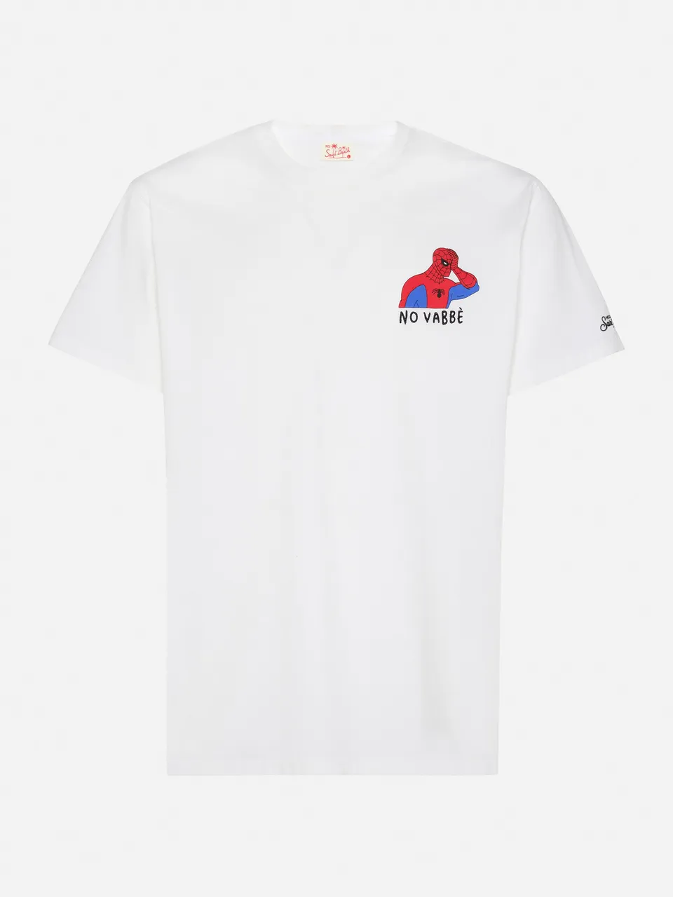mc2-saint-barth-t-shirt-uomo-marvel-spiderman-edizione-speciale-in-cotone-bianco image 1