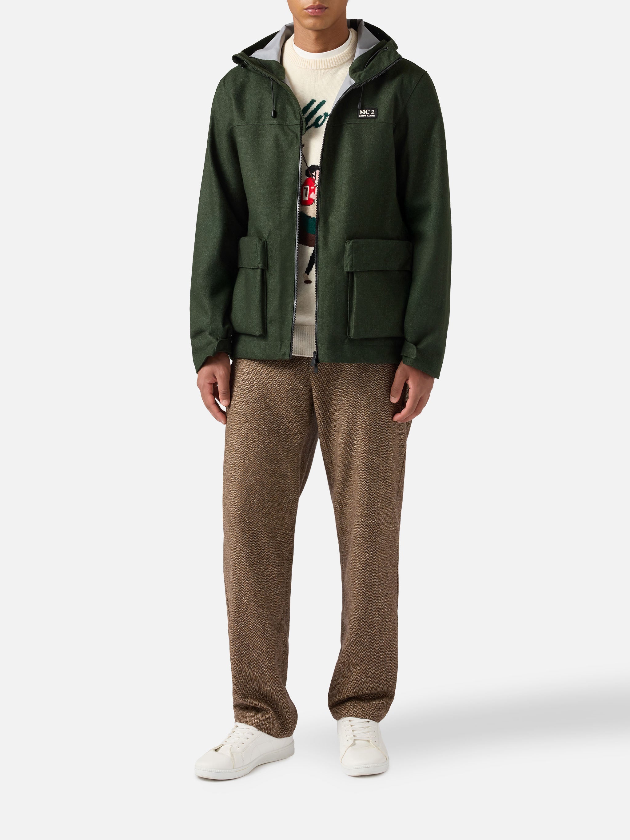 mc2-saint-barth-kauris-pocket-giacca-antivento-con-cappuccio-verde-militare image 2