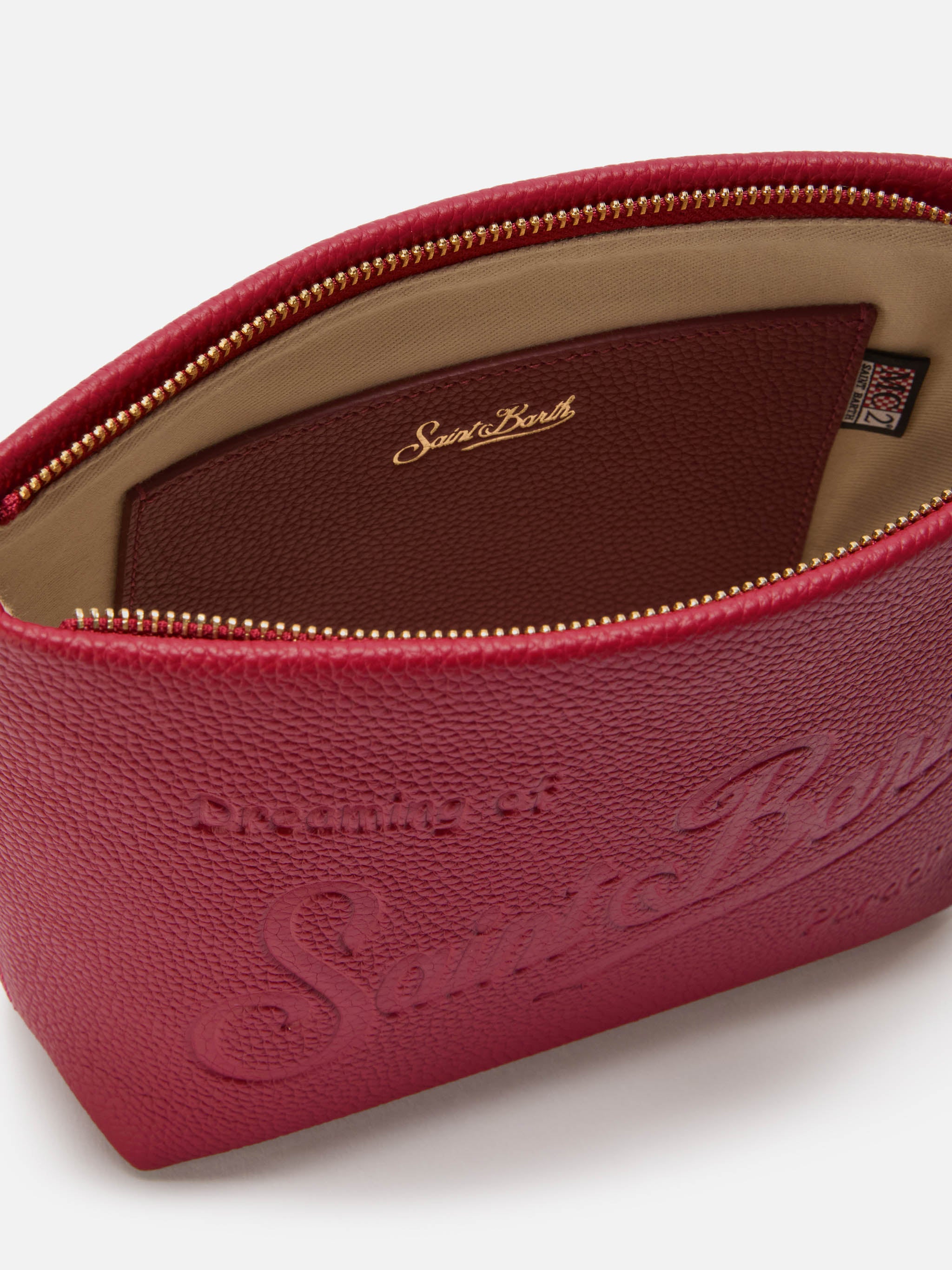 mc2-saint-barth-aline-bag-borsa-a-spalla-in-pelle-martellata-bordeaux image 5