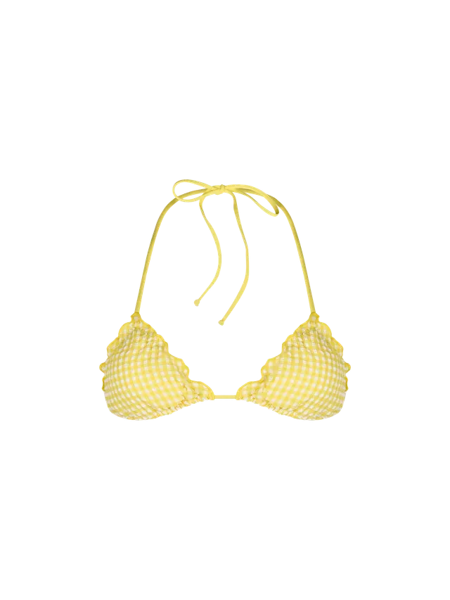 mc2-saint-barth-sagittarius-top-bikini-triangolo-seersucker-giallo-vichy image 1