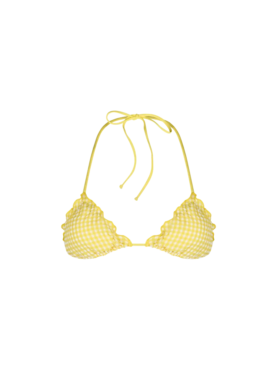 mc2-saint-barth-sagittarius-top-bikini-triangolo-seersucker-giallo-vichy image 1