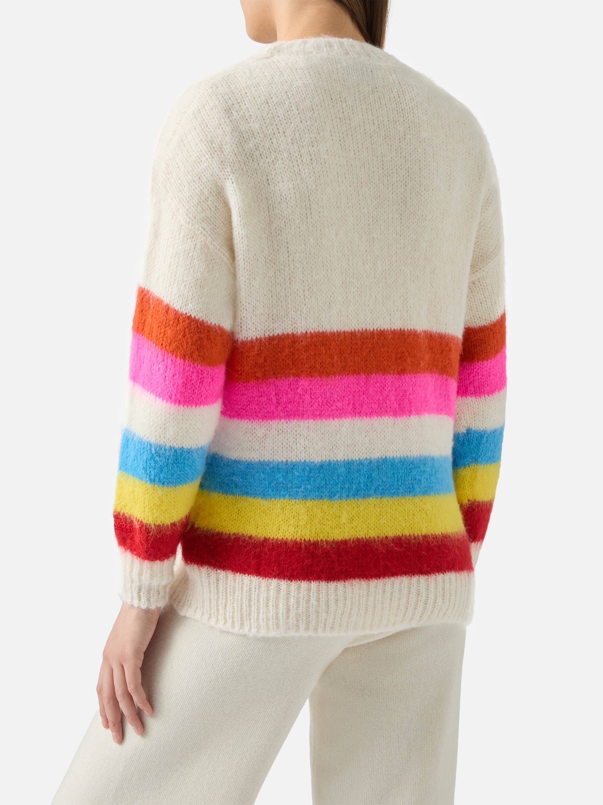mc2-saint-barth-chloe-cardigan-donna-garzato-a-righe-multicolor image 3