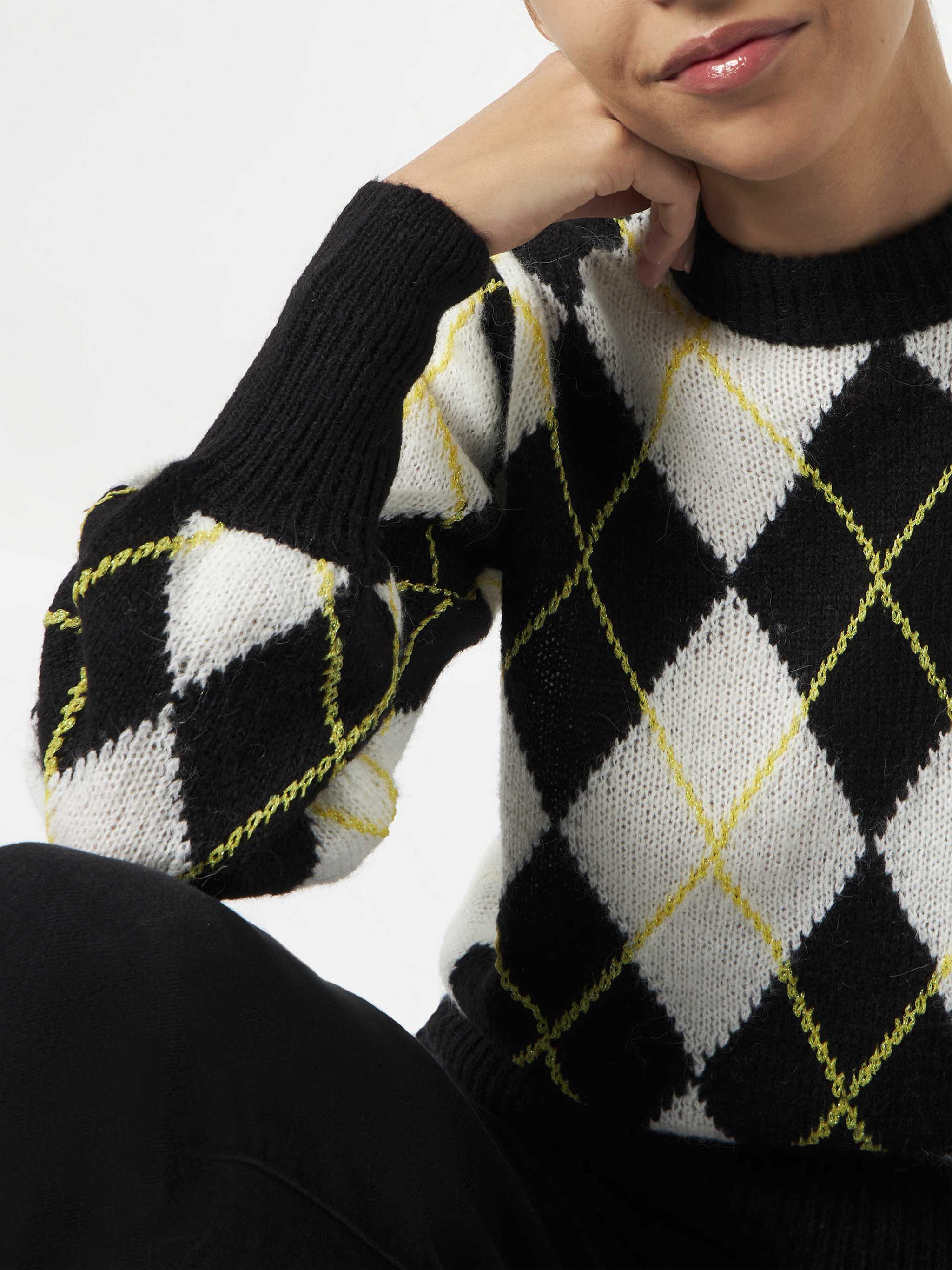 mc2-saint-barth-maglione-bloom-soft-con-fantasia-argyle-bianco-e-grigio image 2