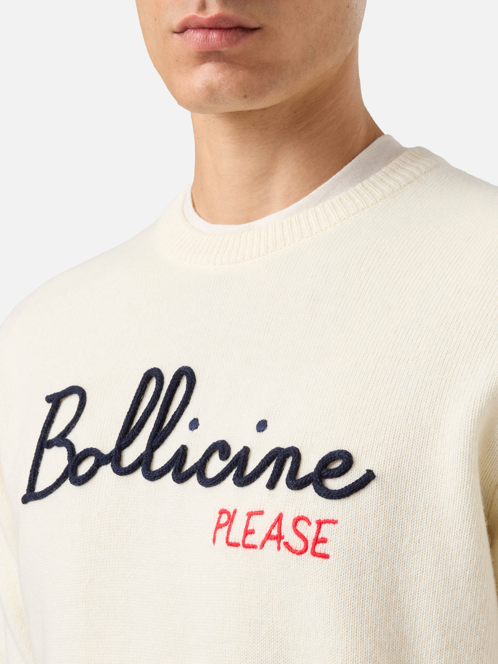 maglione-girocollo-mc2-saint-barth-heron-in-misto-cashmere-con-ricamo-bollicine- image 2