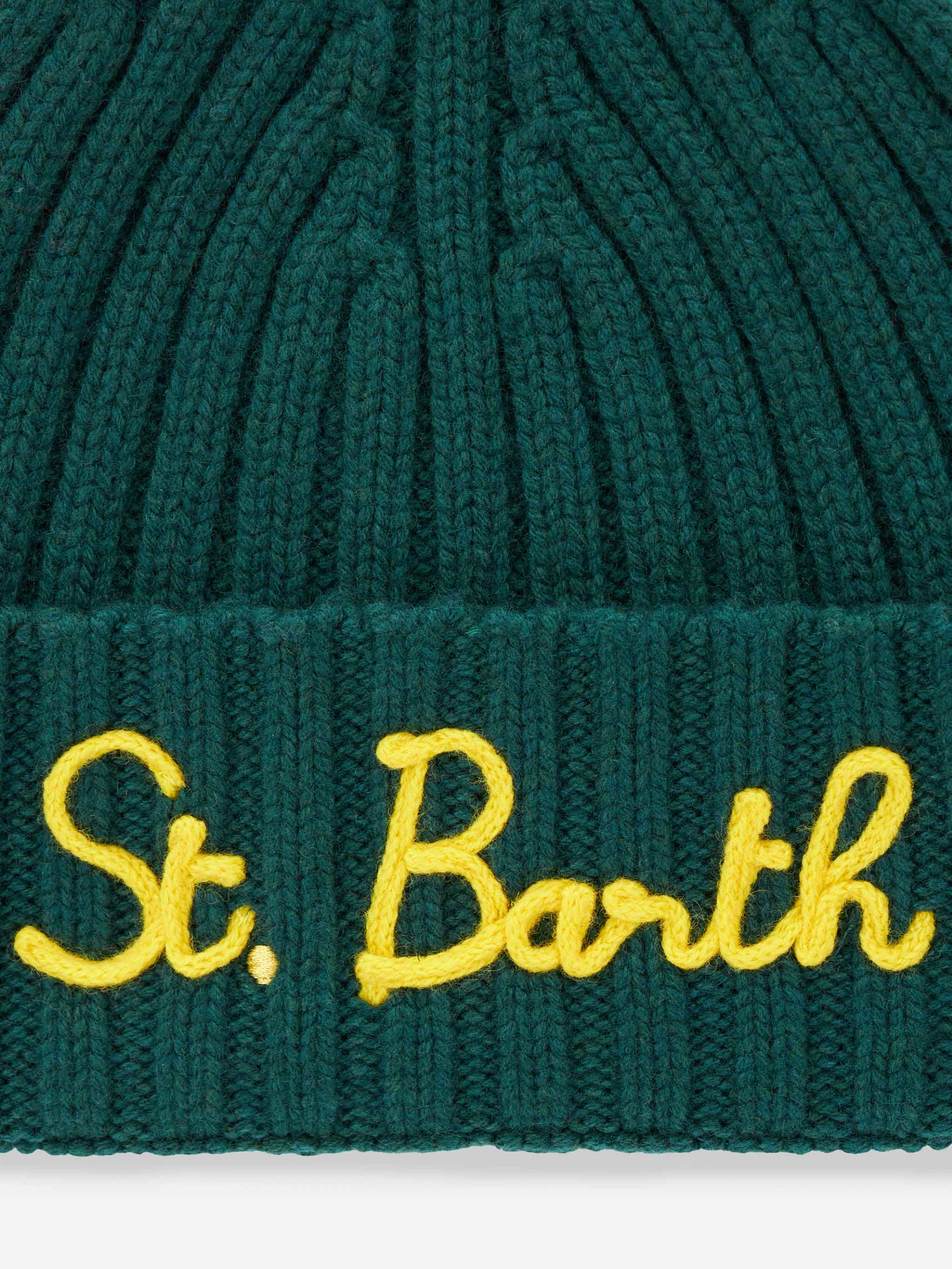 mc2-saint-barth-patmos-berretto-bambino-verde-ricamo-st-barth image 3