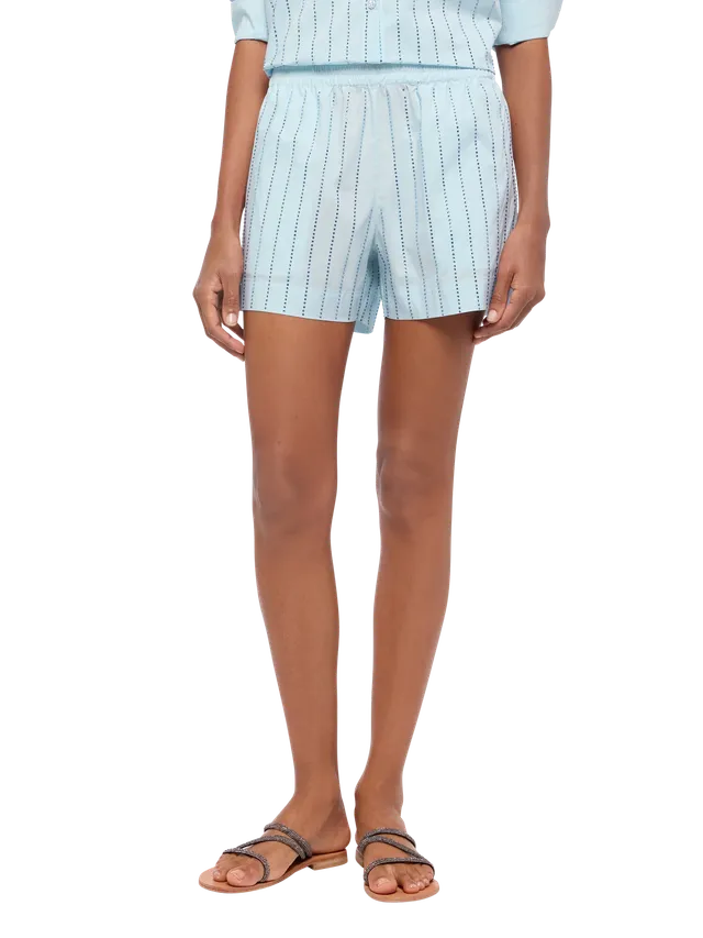 mc2-saint-barth-meave-shorts-pull-up-in-popeline-di-cotone-con-strass-a-righe image 1