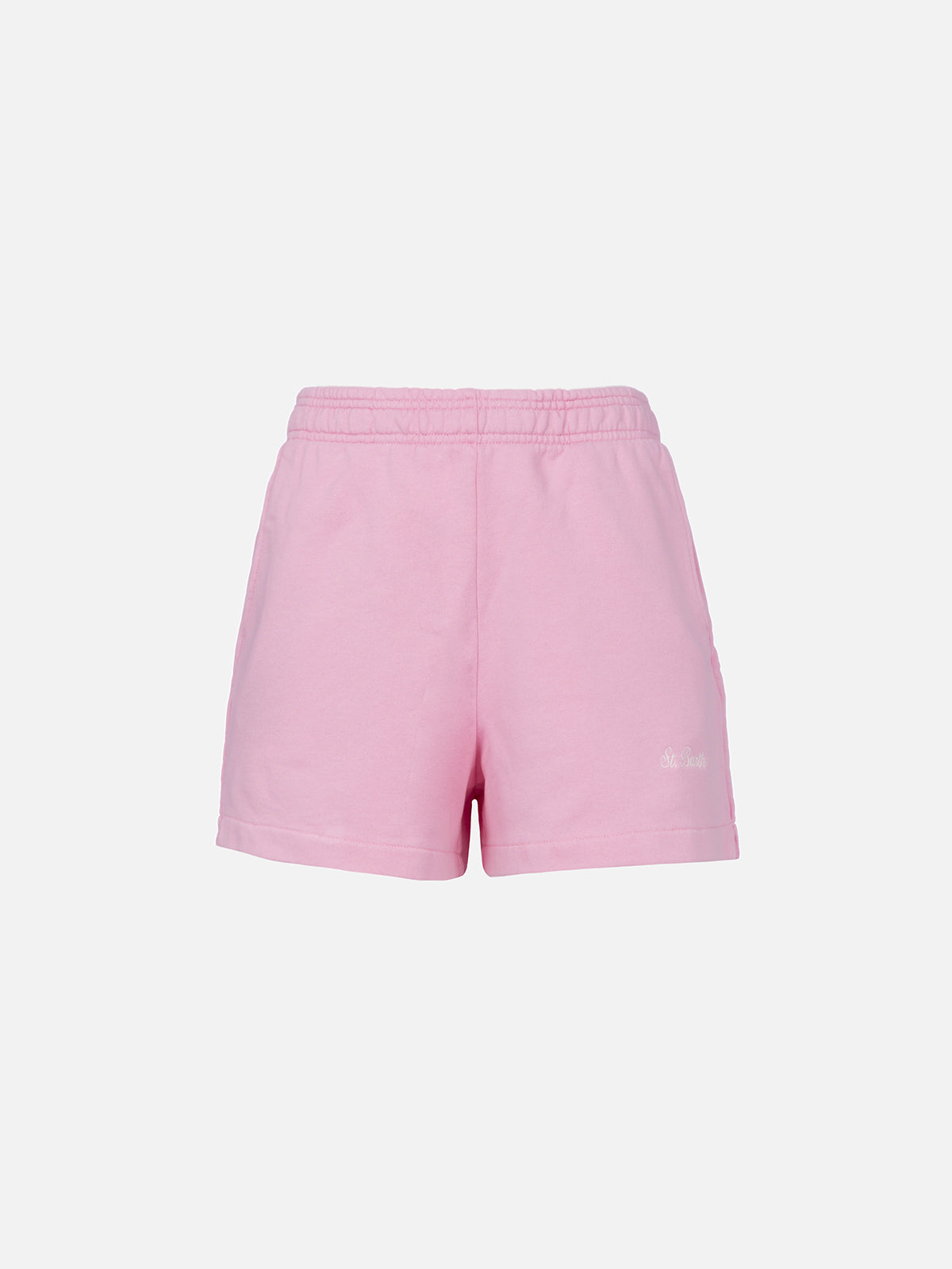 mc2-saint-barth-short-cate-donna-in-cotone-rosa-con-ricamo-st-barth image 4