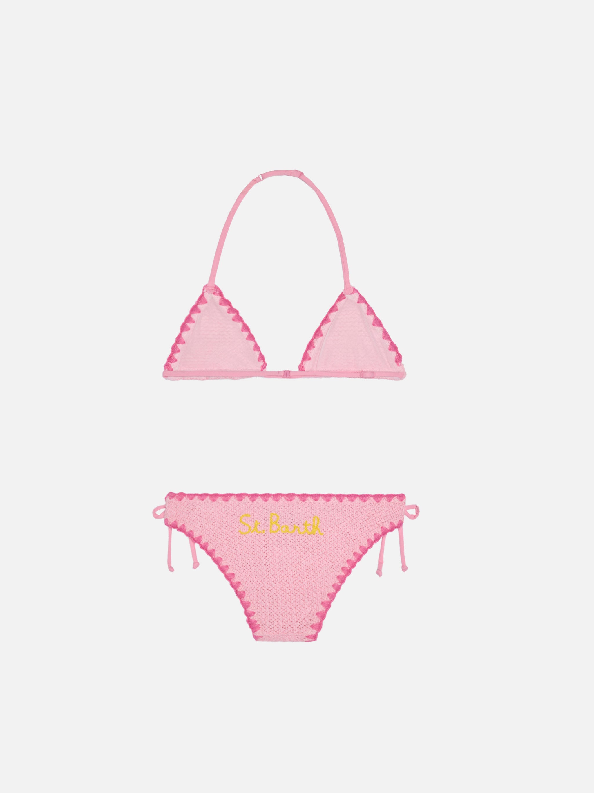 bikini-da-bambina-mc2-saint-barth-marielle-in-rosa-con-ricamo image 2