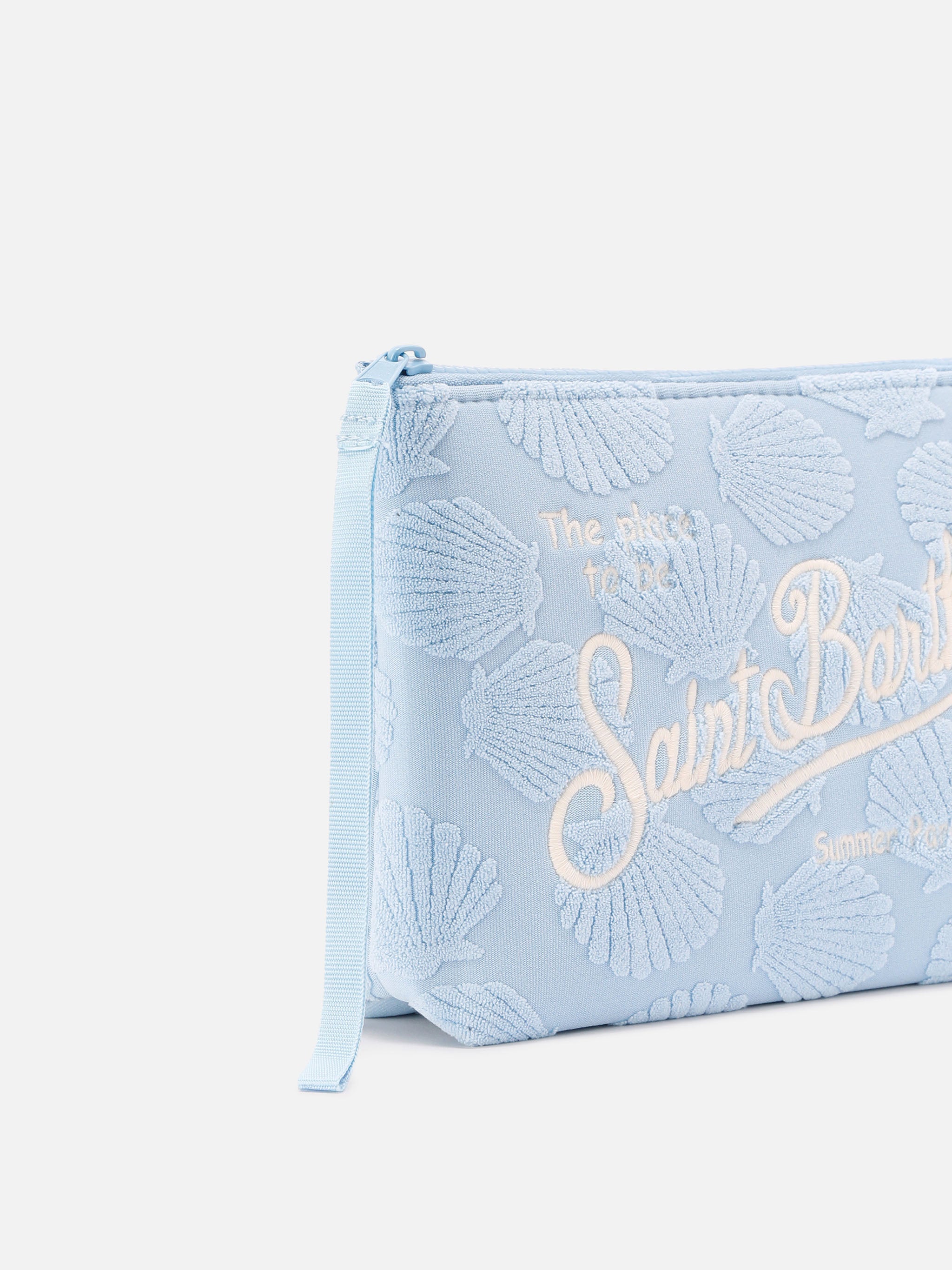 mc2-saint-barth-pochette-aline-spugna-azzurra-motivo-conchiglie-in-rilievo image 2