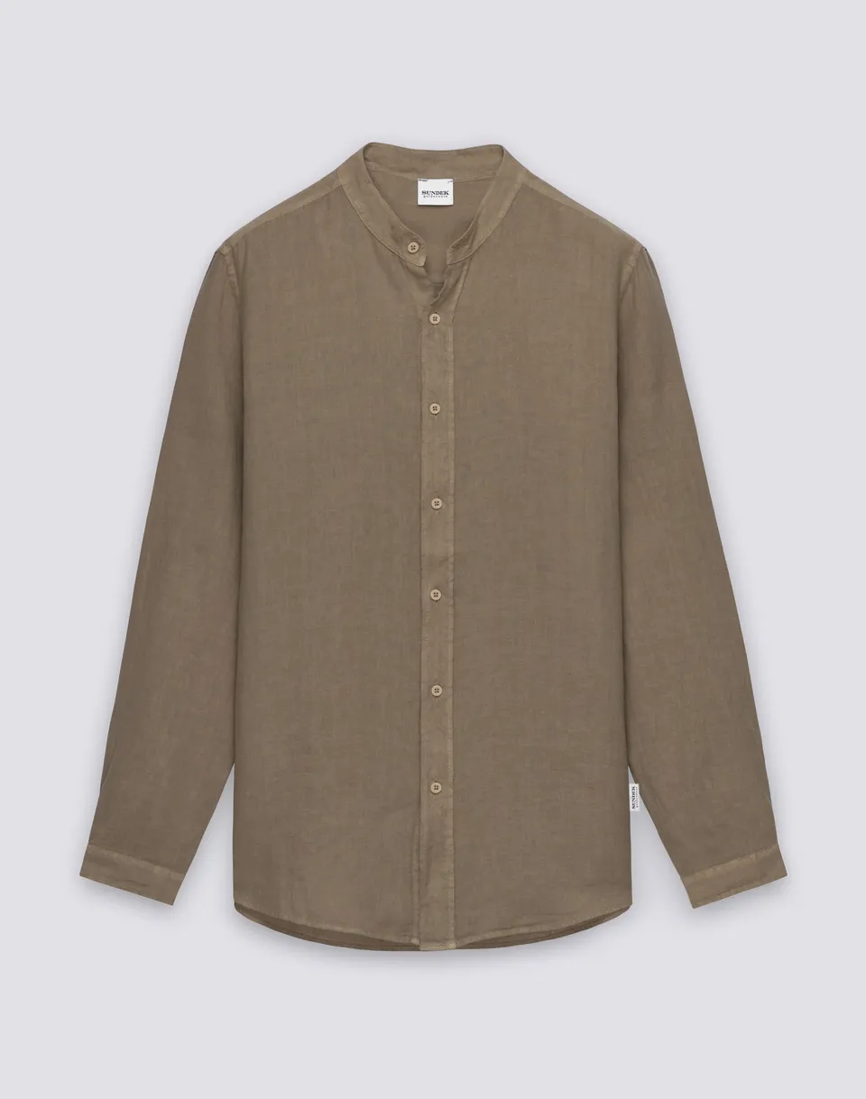sundek-camicia-uomo-coreana-in-lino-tinto-capo image 1