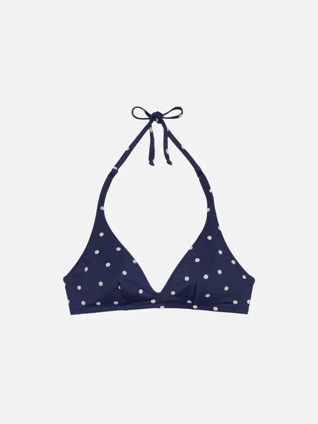 mc2-saint-barth-top-donna-gaia-bralette-triangolo-blu-pois image 1