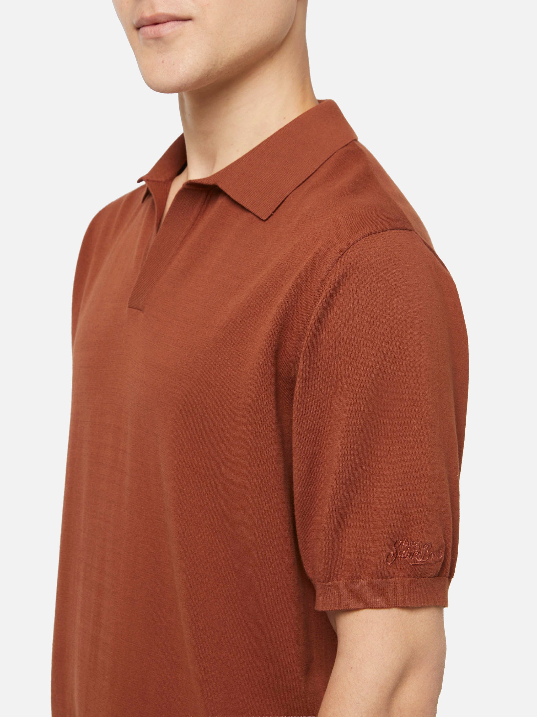 mc2-saint-barth-sloan-polo-uomo-maglia-senza-bottoni-cammello image 3