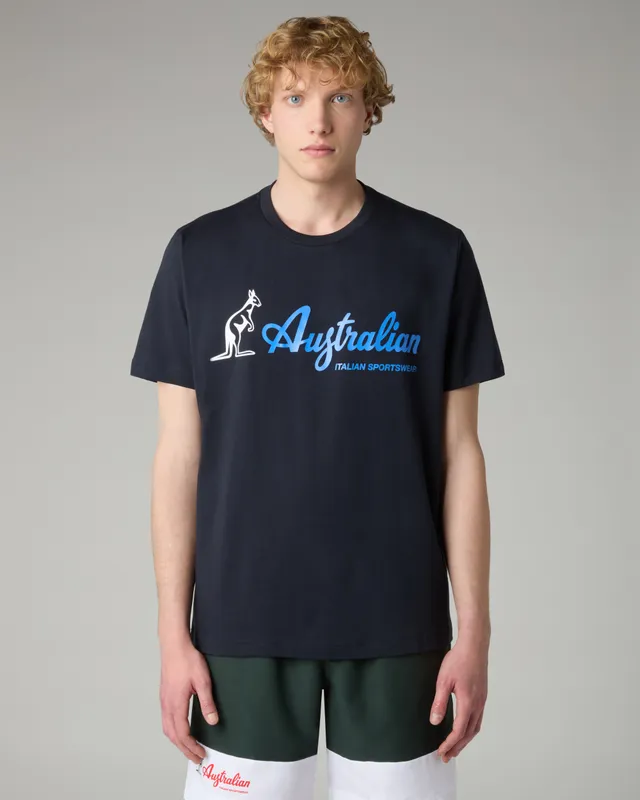 australian-big-logo-t-shirt-maglia-cotone-blu-navy-regular-fit image 1