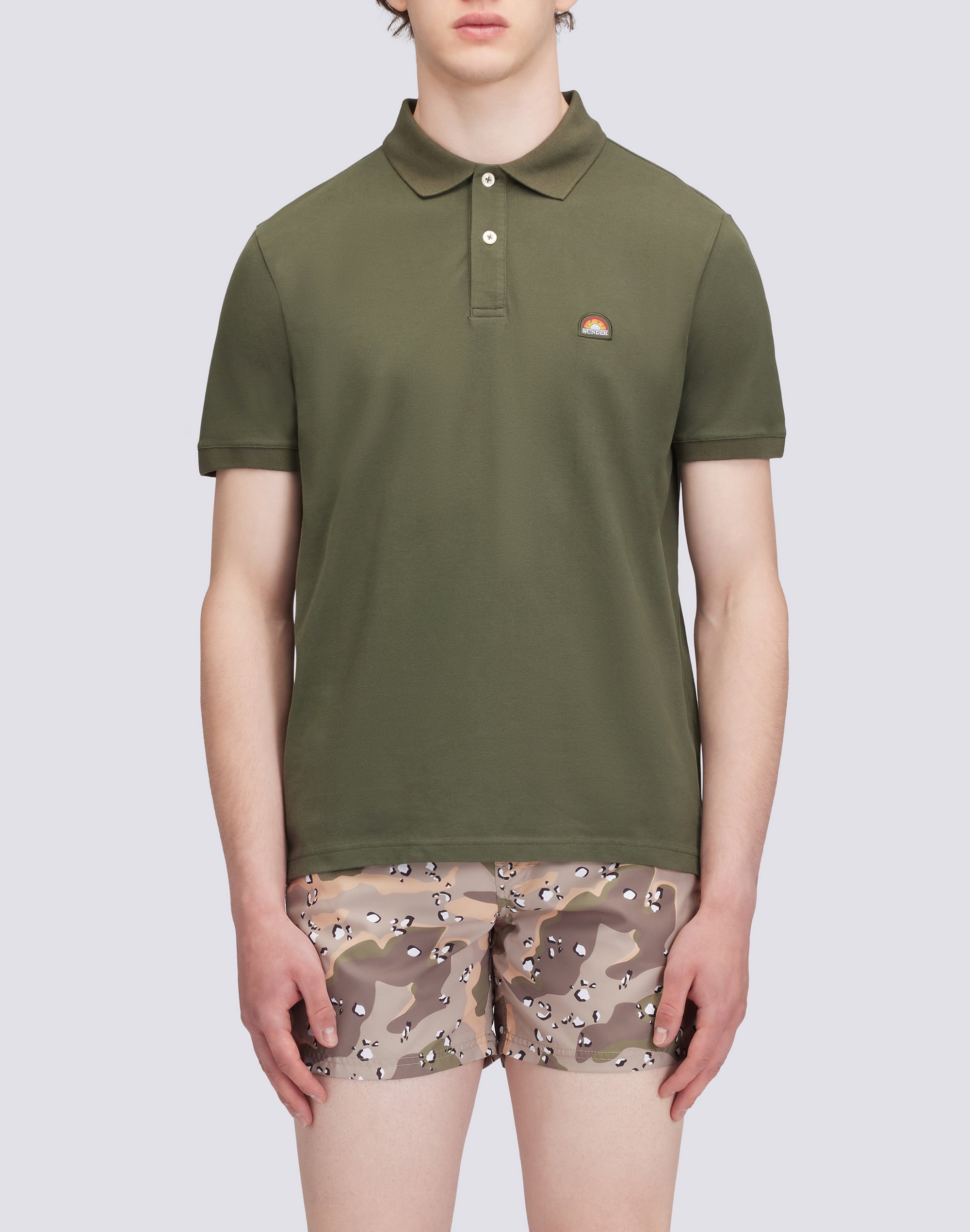 sundek-brice-polo-uomo-in-cotone-piquet-stretch-con-patch-arcobaleno image 2