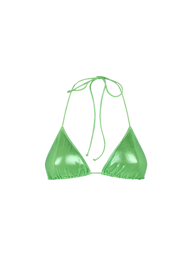 mc2-saint-barth-top-bikini-leah-triangolo-laminato-verde-fluo image 1