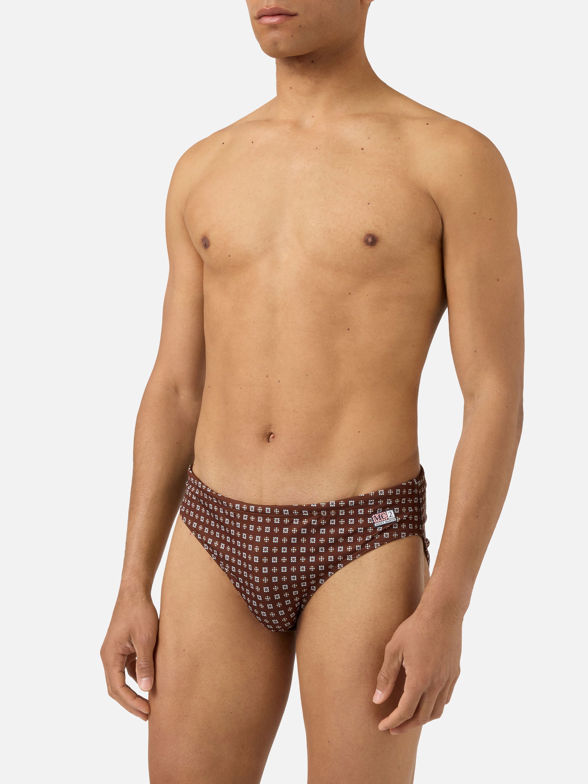 mc2-saint-barth-slip-mare-cayo-marrone-con-stampa-geometrica-uomo image 3