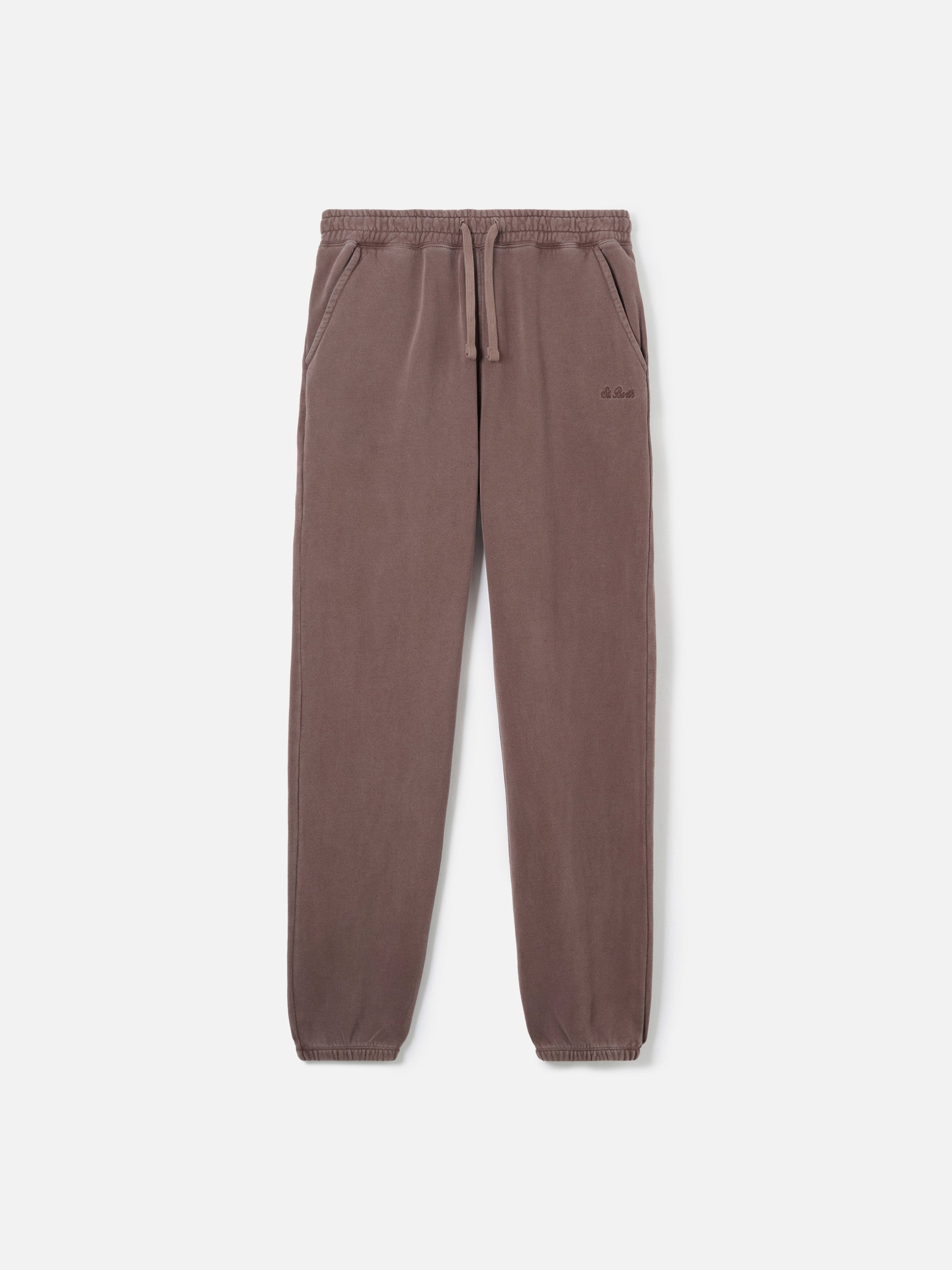 mc2-saint-barth-pantaloni-da-tuta-marroni-bolt-con-trattamento-vintage image 4