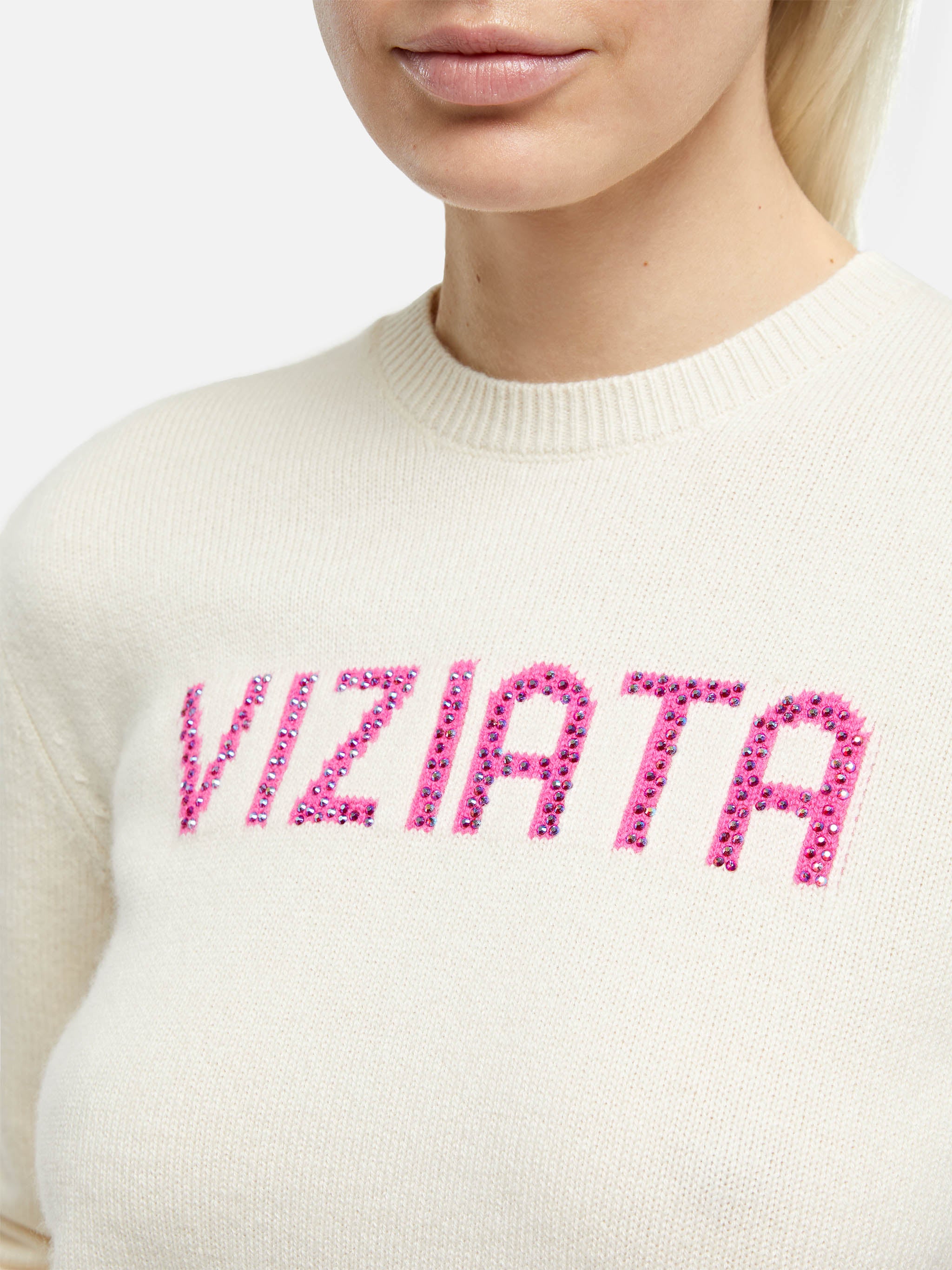 mc2-saint-barth-maglia-new-queen-con-jacquard-viziata-e-strass-bianca image 2