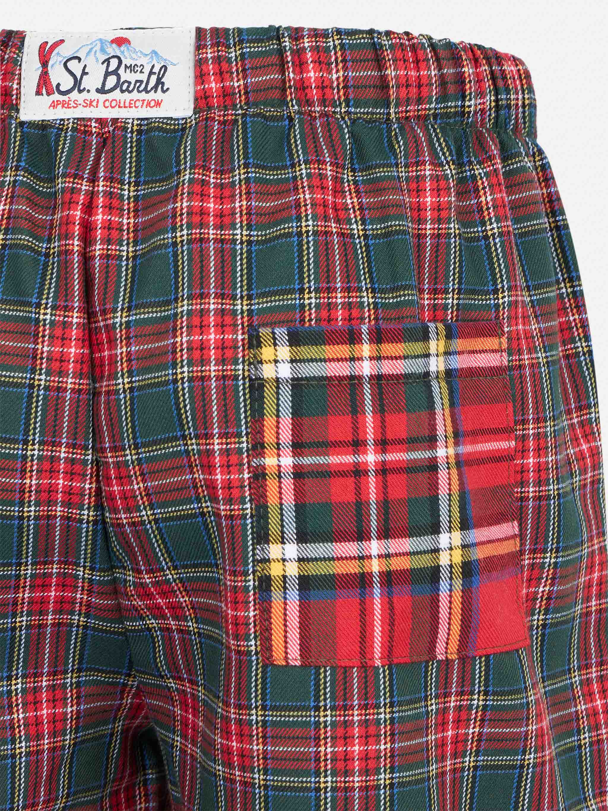 mc2-saint-barth-pantaloni-del-pigiama-da-bambino-con-stampa-tartan-rossa-e-verde image 3
