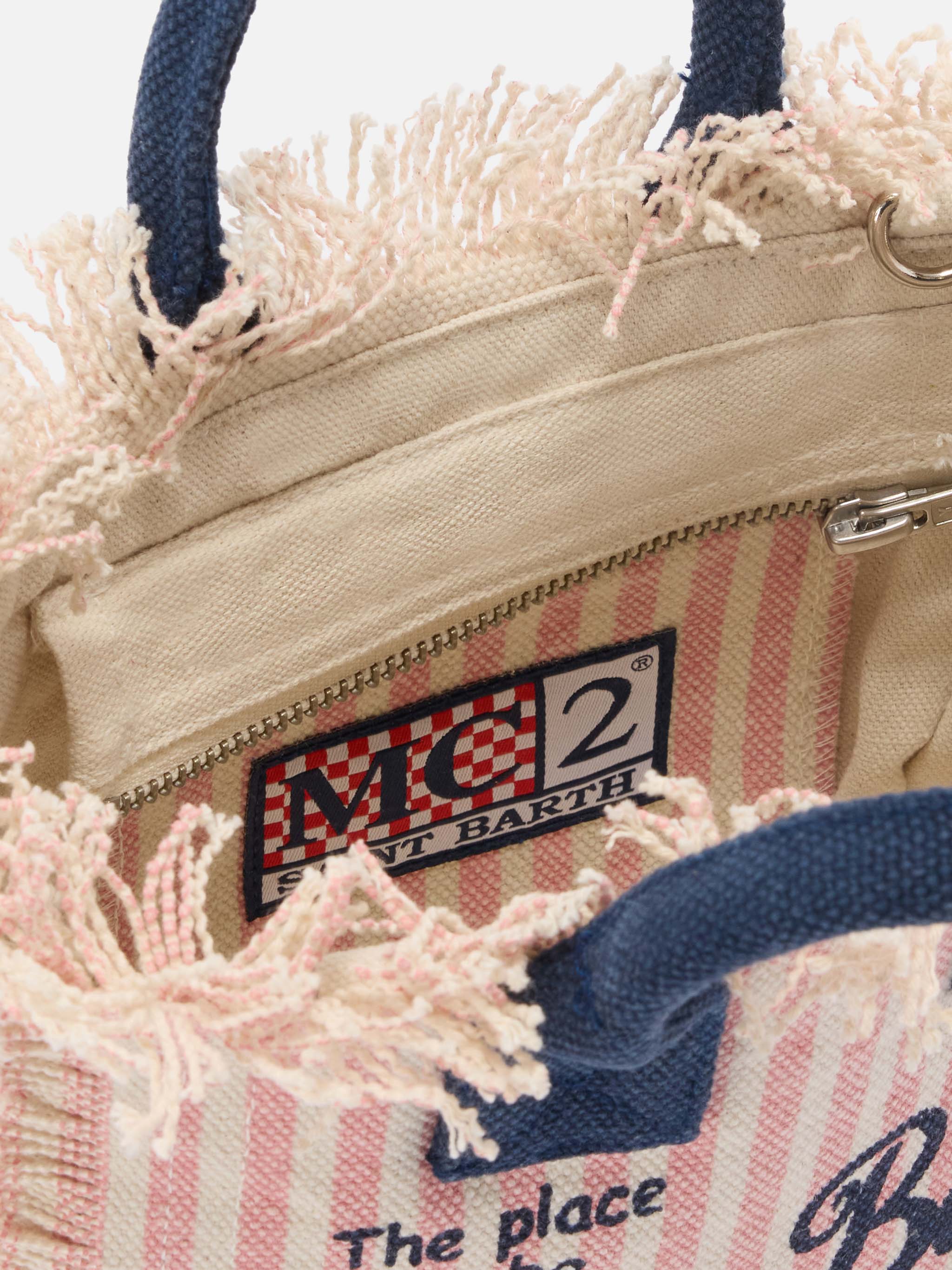 mc2-saint-barth-vanity-mini-borsa-in-canvas-a-righe-rosa-con-dettagli-blu image 4