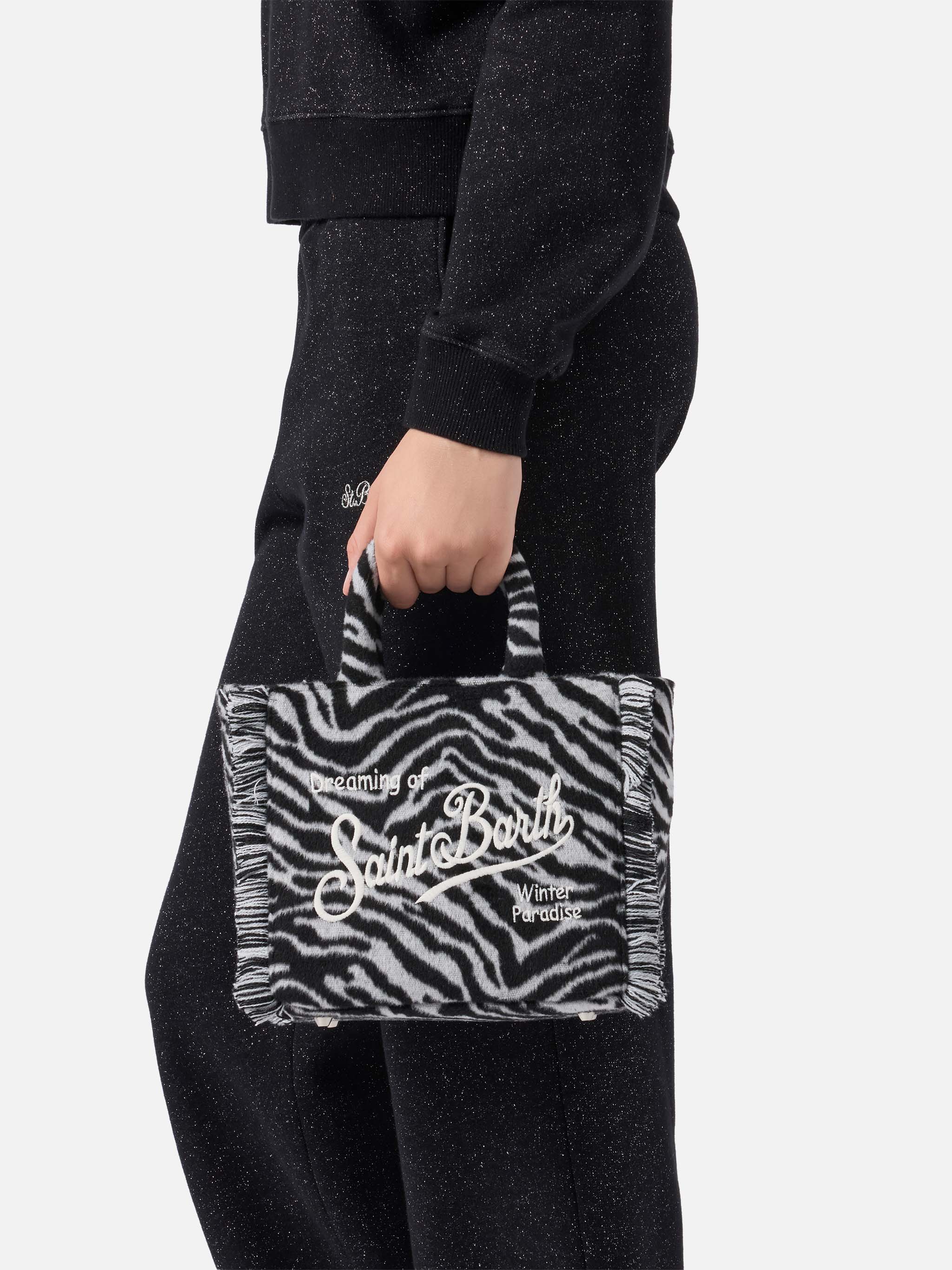 mc2-saint-barth-vanity-mini-felt-borsa-mini-zebra-bianco-nero image 2