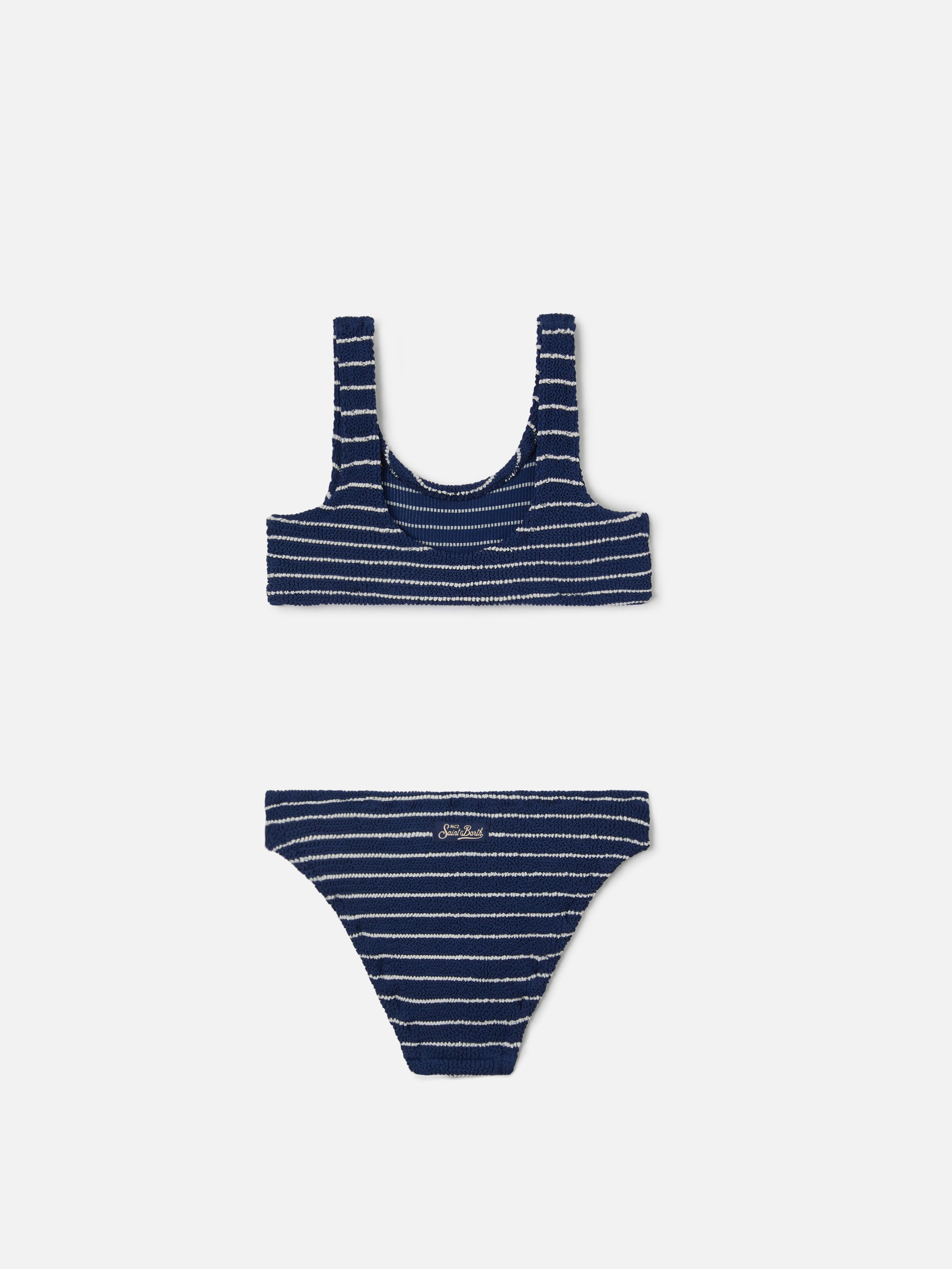 bikini-baker-mc2-saint-barth-bambina-in-tessuto-crinkle-a-righe-navy image 2