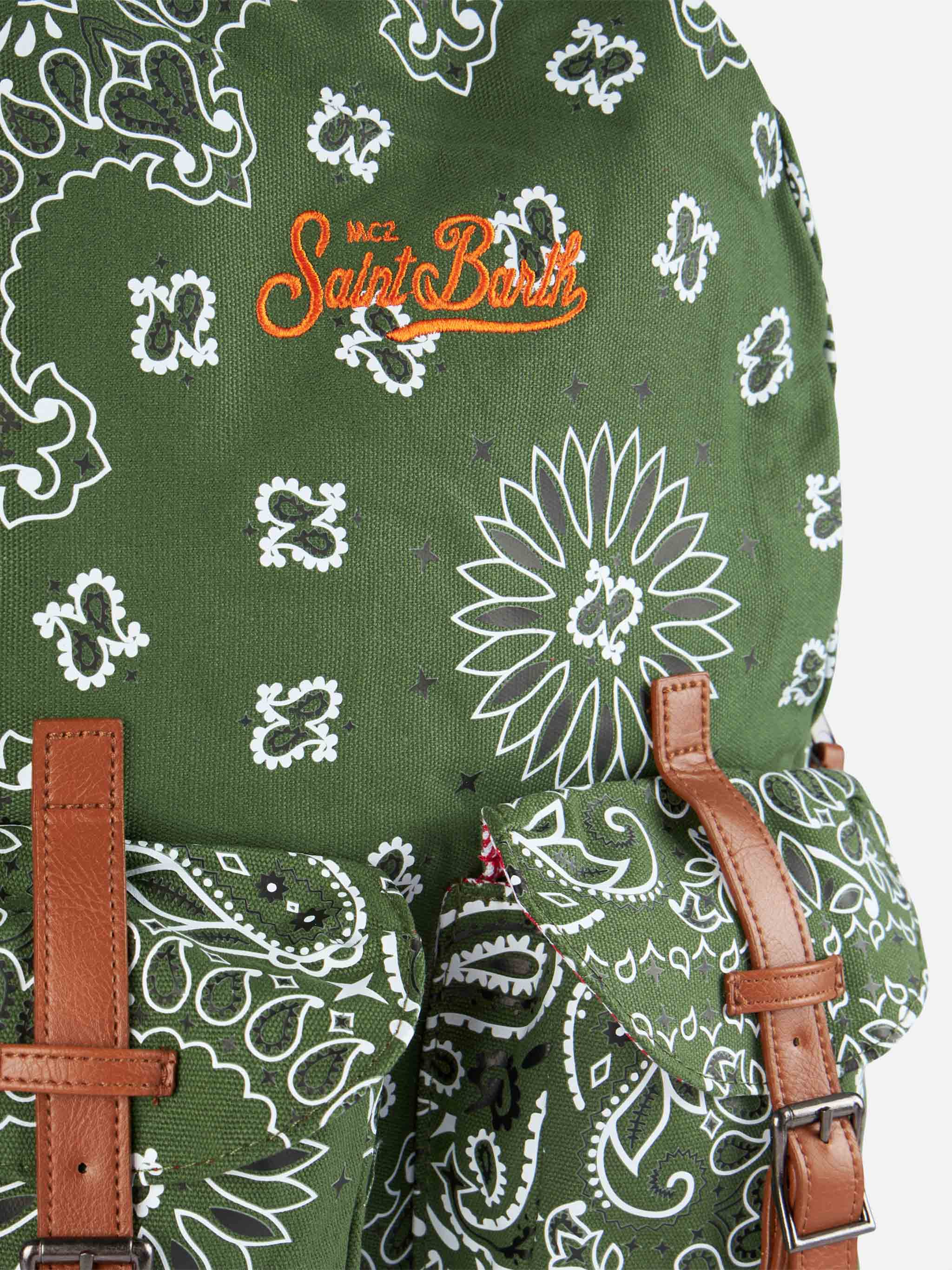 mc2-saint-barth-cody-zaino-in-tela-con-stampa-bandana-verde-45x30x18-cm image 2