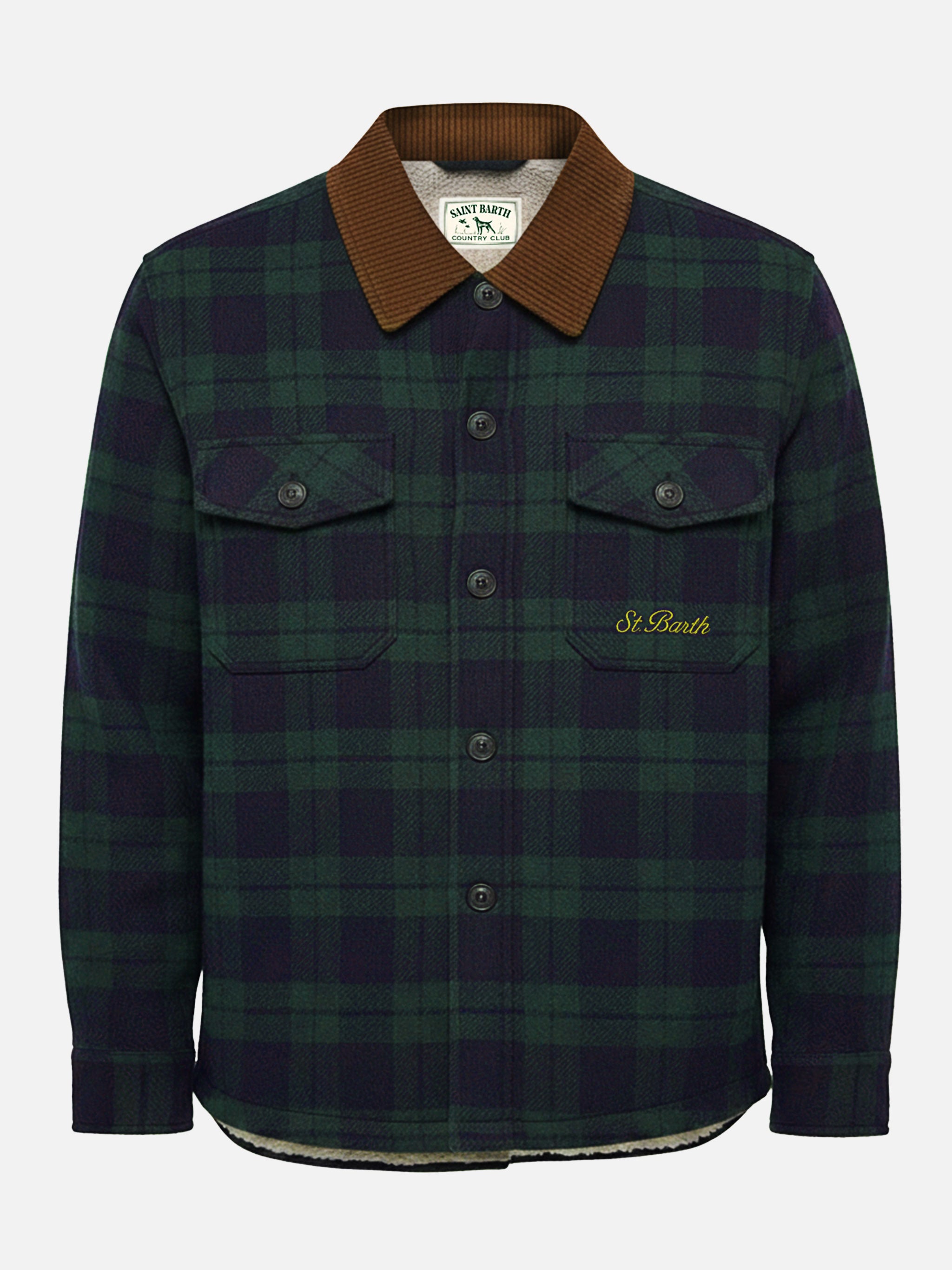 mc2-saint-barth-landeck-camicia-over-in-misto-lana-blu-tartan-uomo image 4