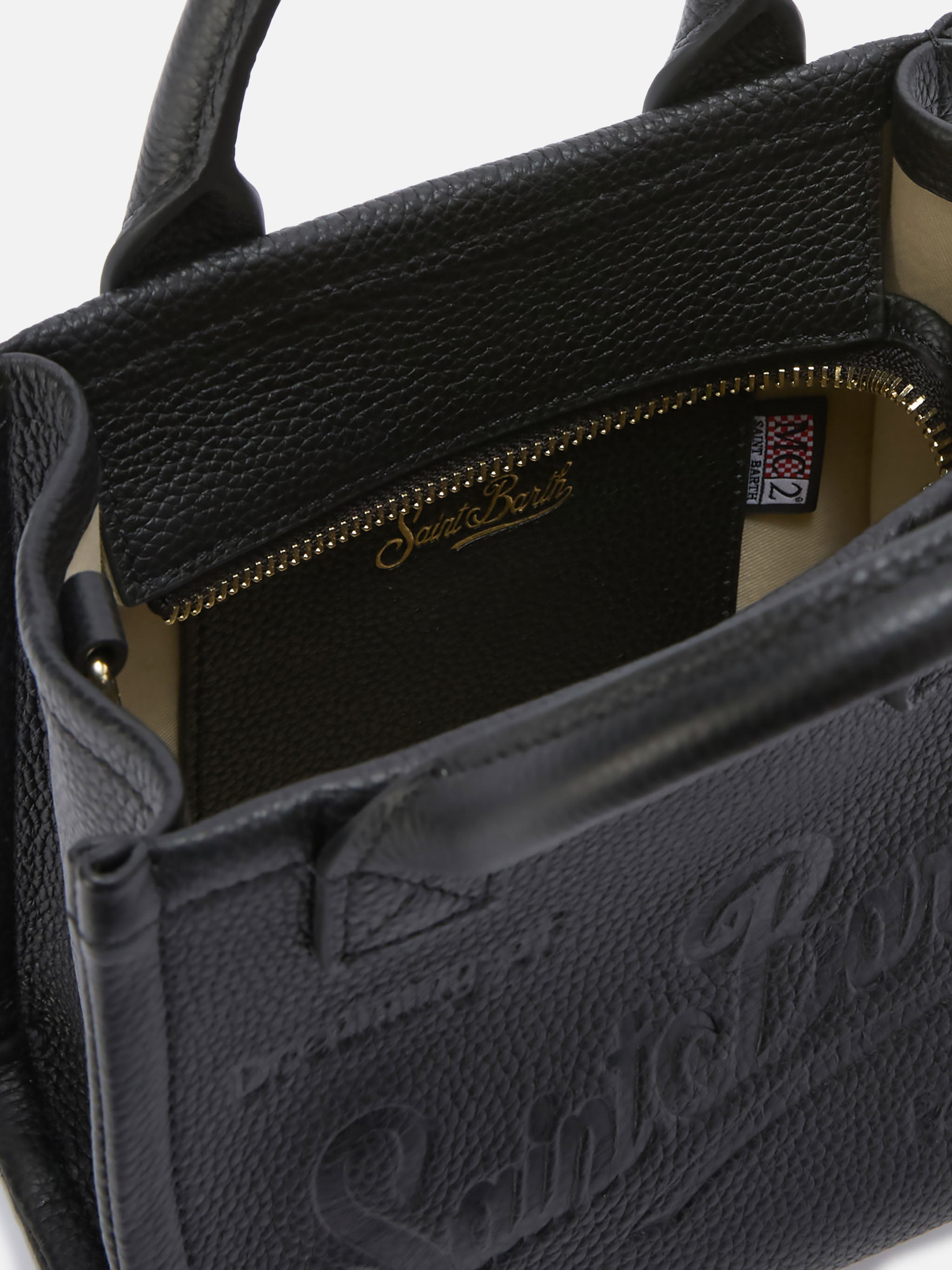 mc2-saint-barth-borsa-vanity-mini-in-pelle-martellata-nera-con-tracolla-removibi image 4