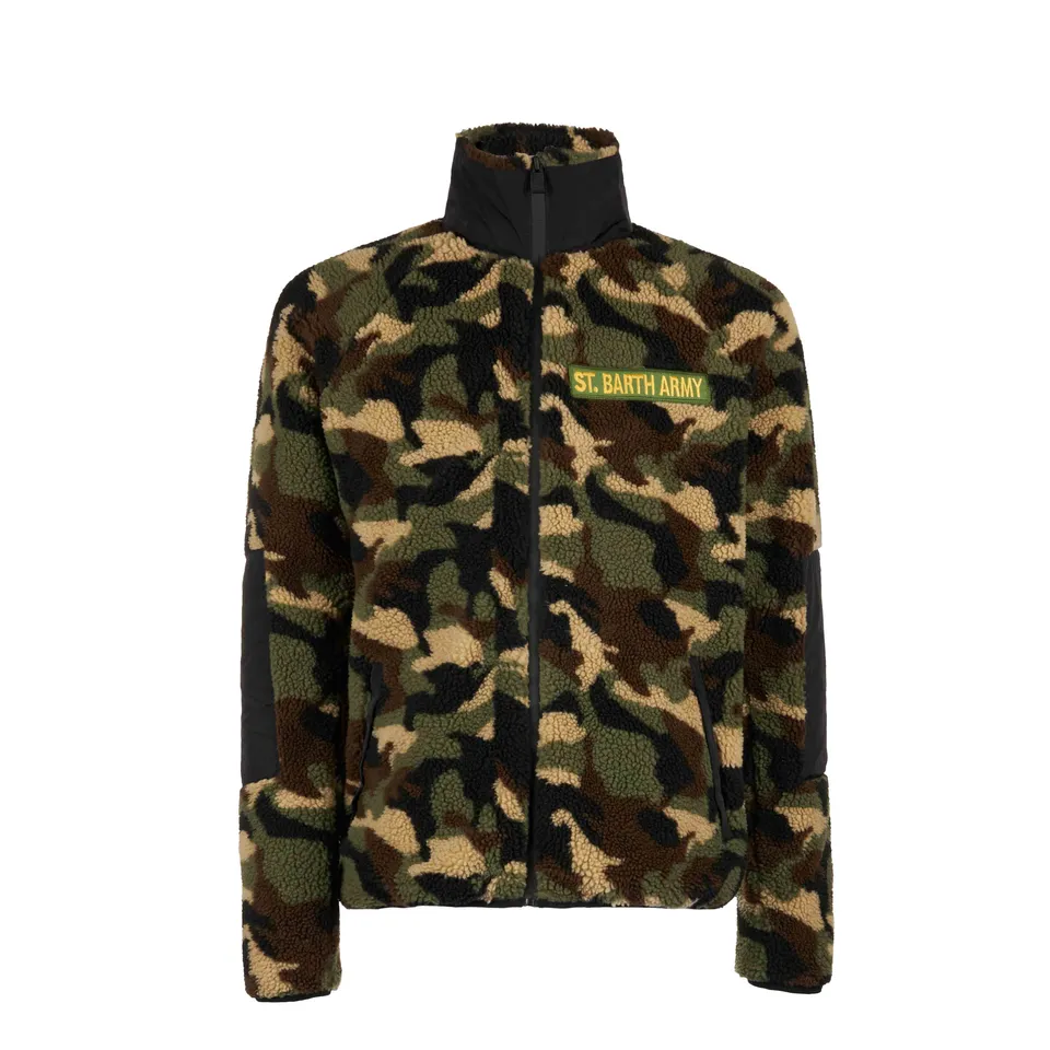mc2-saint-barth-giacca-uomo-in-sherpa-mimetica-con-toppa-st-barth-army-e-tasca-f image 1