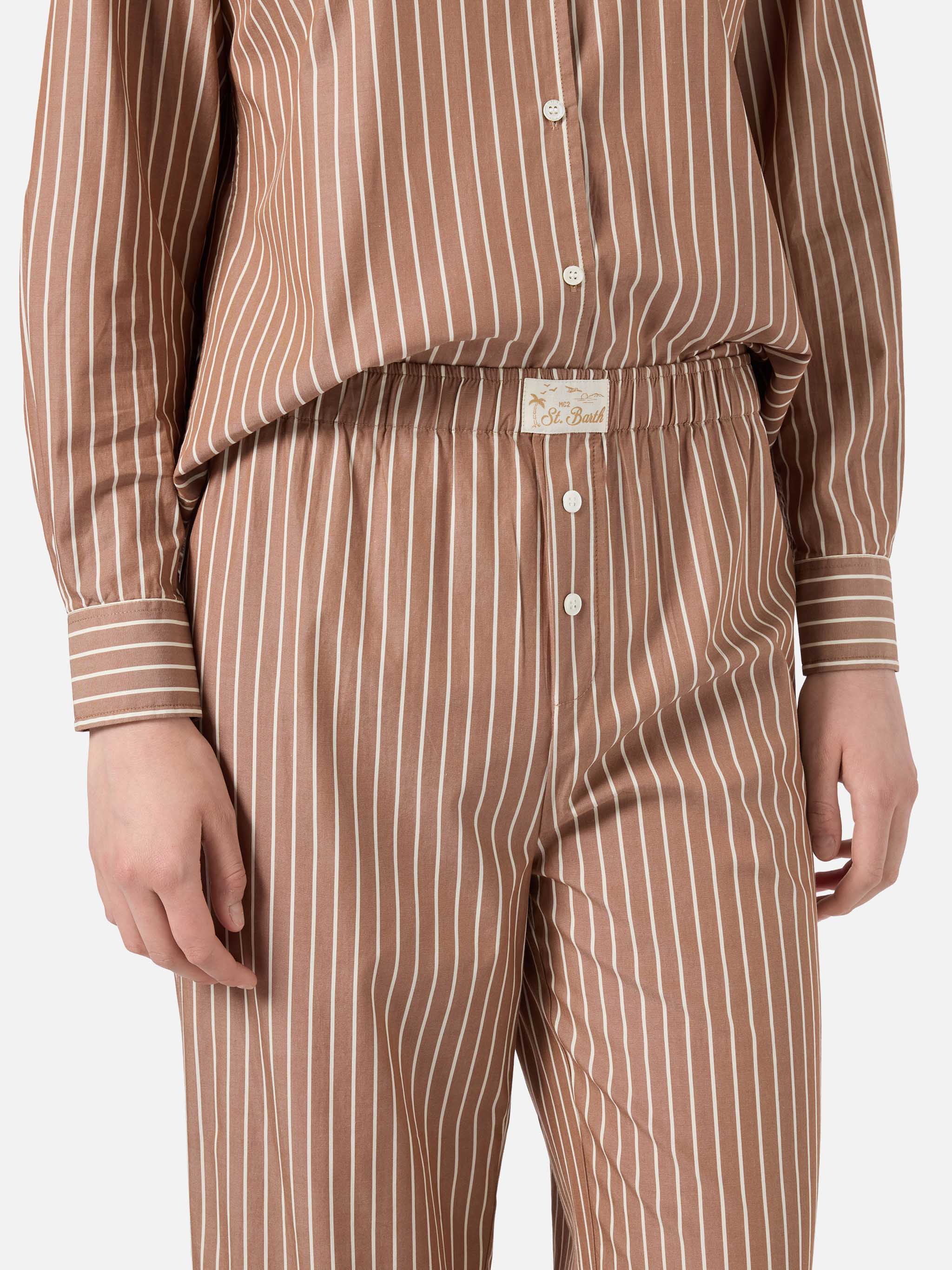 mc2-saint-barth-pantaloni-doha-popeline-a-righe-beige-donna image 3