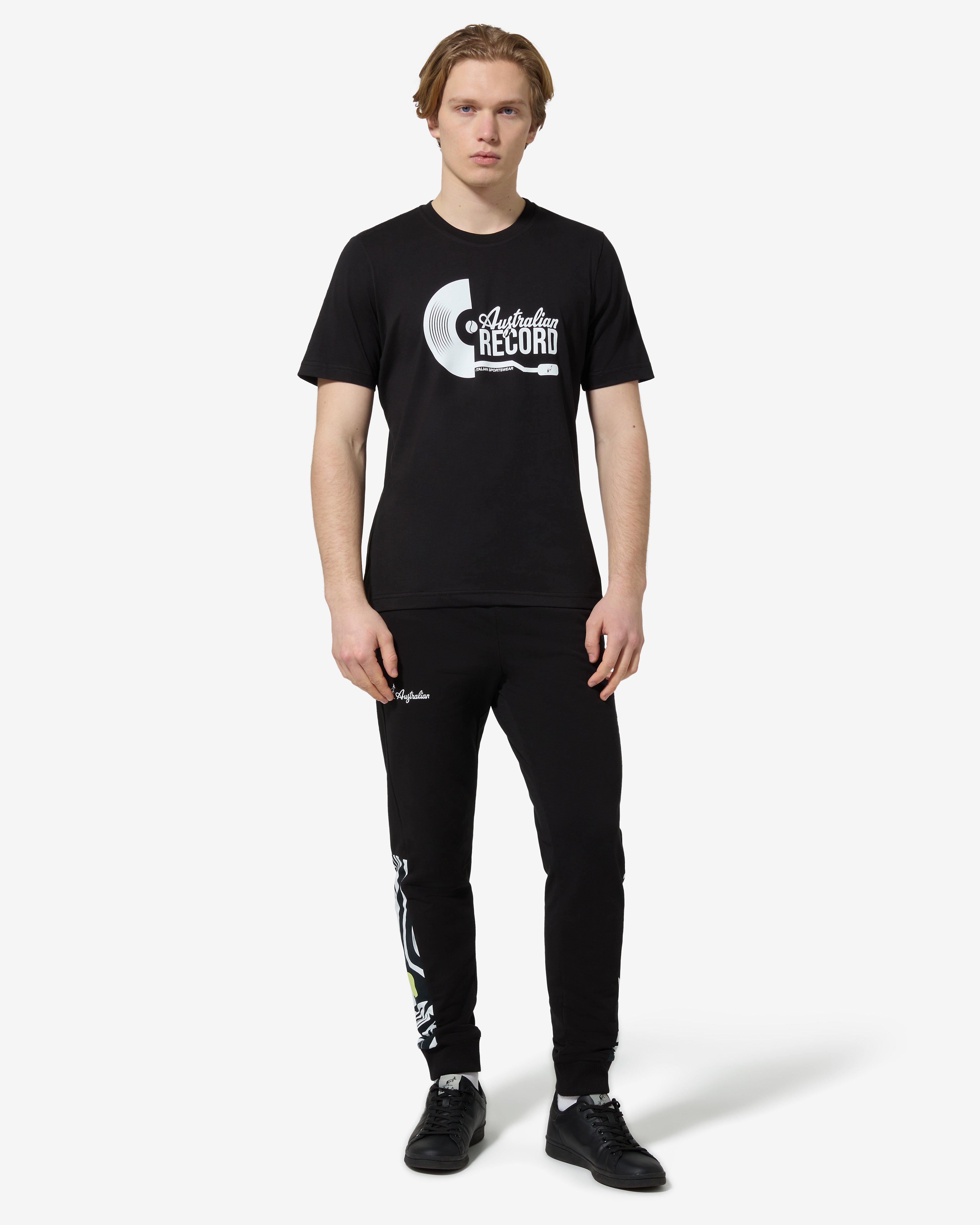 australian-record-t-shirt-in-cotone-nero-regular-fit image 2