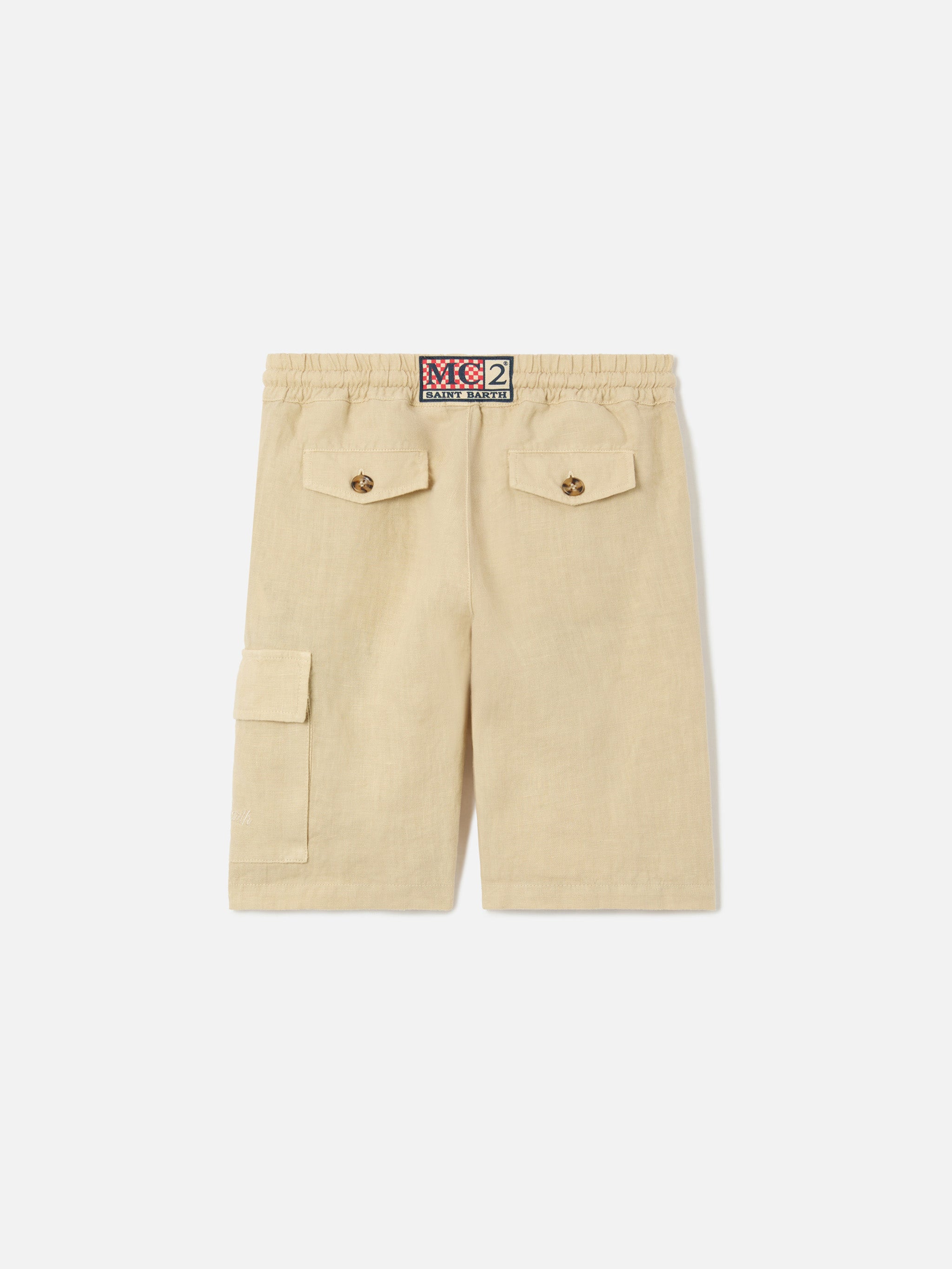 mc2-saint-barth-marseille-jr-shorts-bambino-lino-beige-cargo image 2