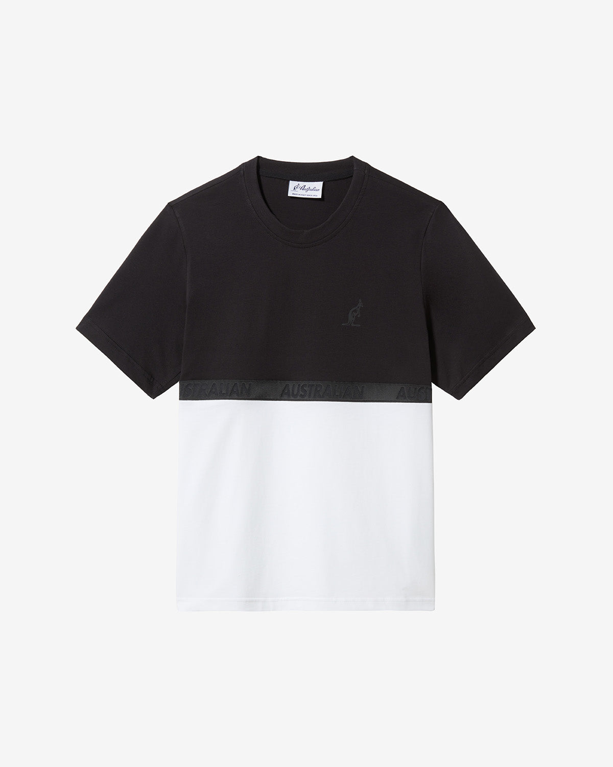 australian-color-block-t-shirt-maglietta-cotone-nera-logo-rifrangente image 5