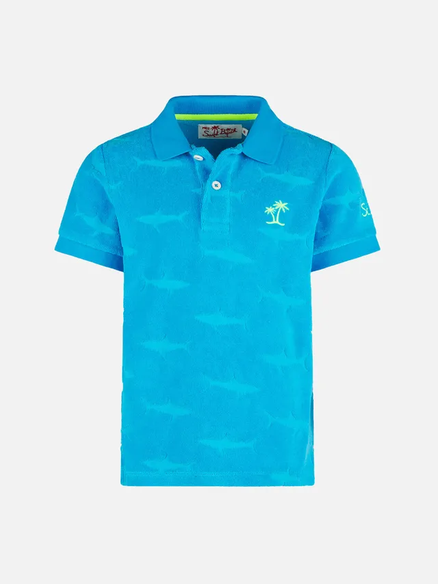 mc2-saint-barth-ecstasea-polo-bambino-bluette-squali-spugna image 1