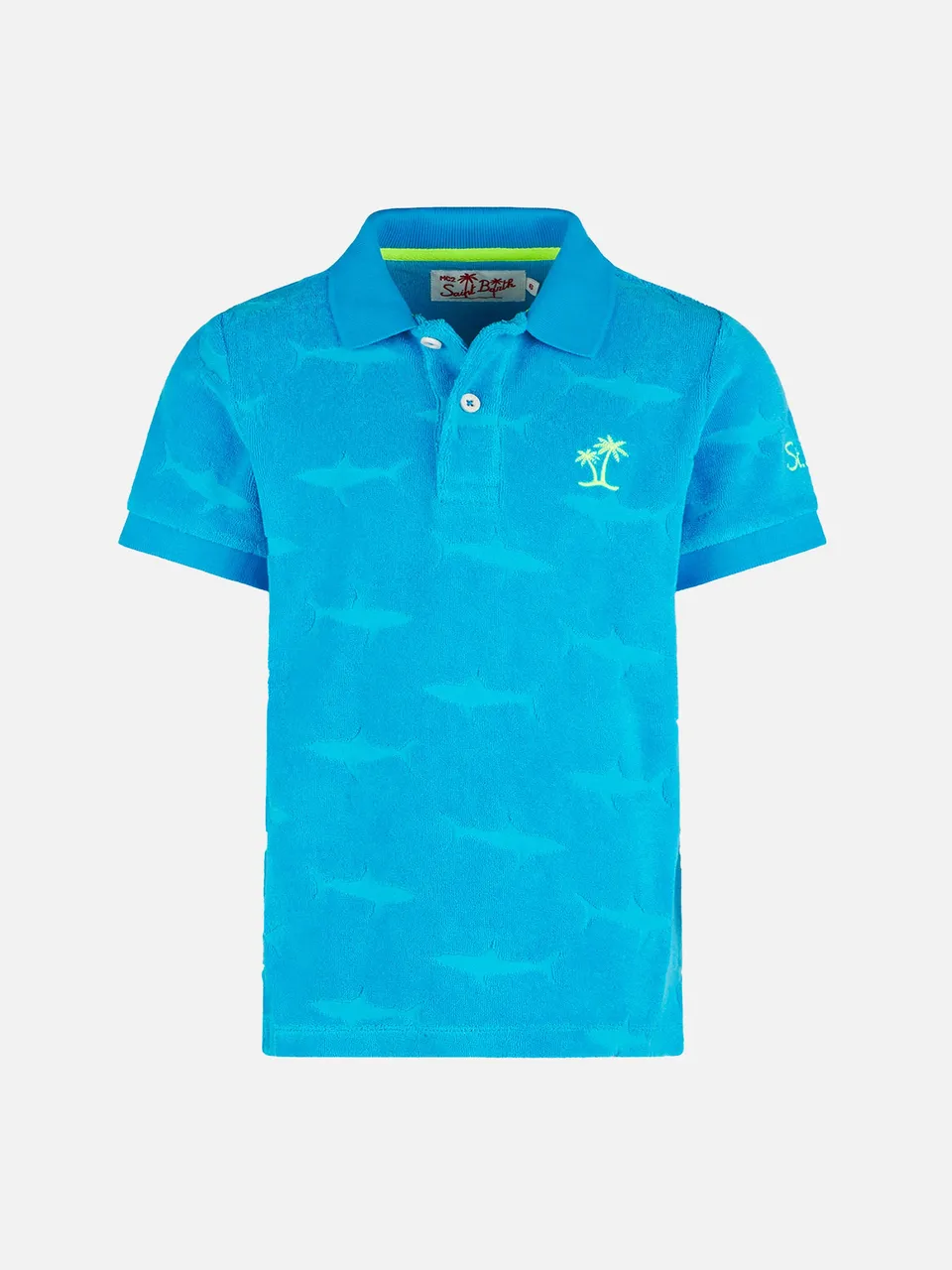 mc2-saint-barth-ecstasea-polo-bambino-bluette-squali-spugna image 1
