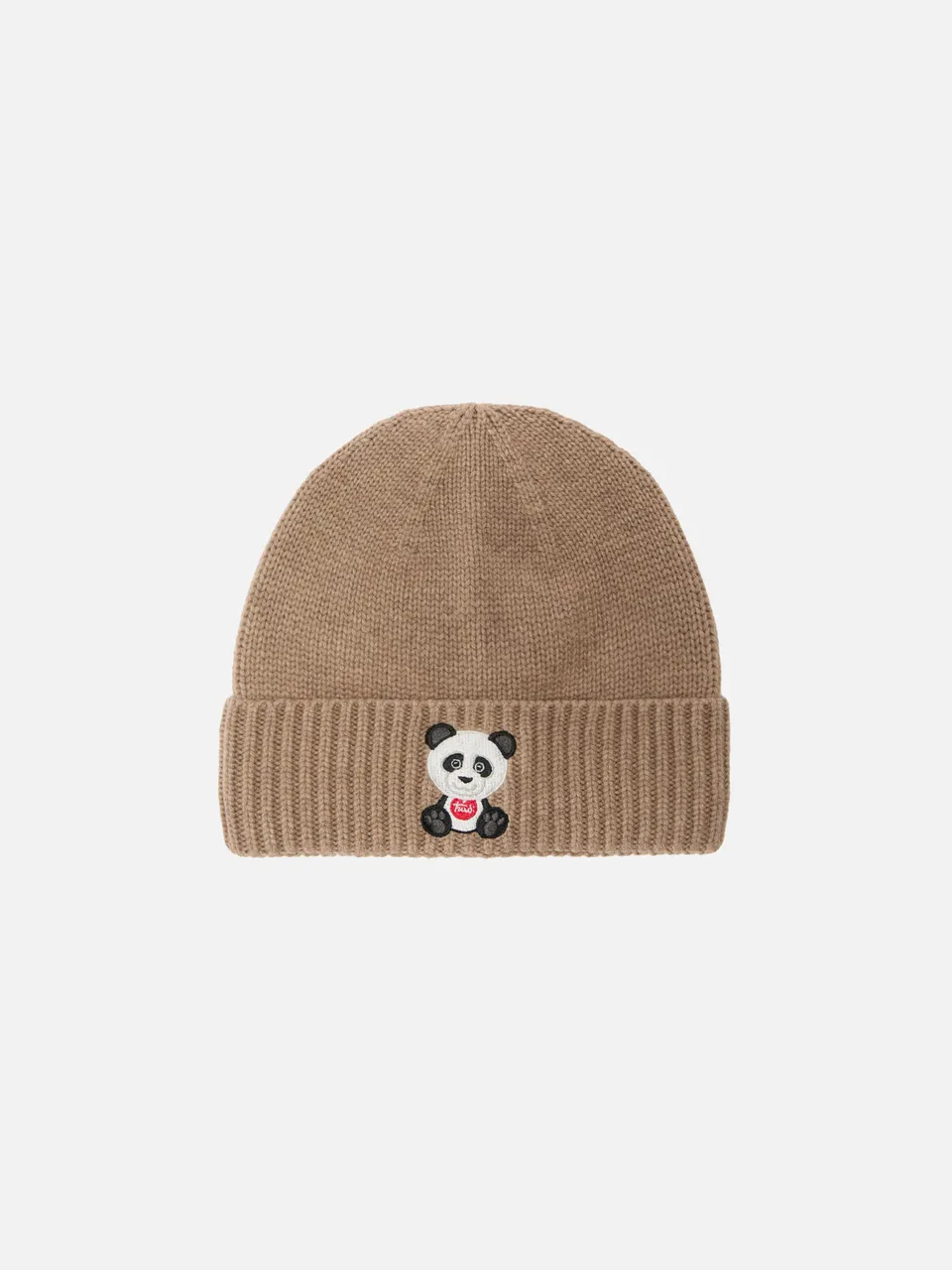 mc2-saint-barth-berretto-holden-beige-in-misto-cashmere-con-ricamo-panda-trudi-s image 1