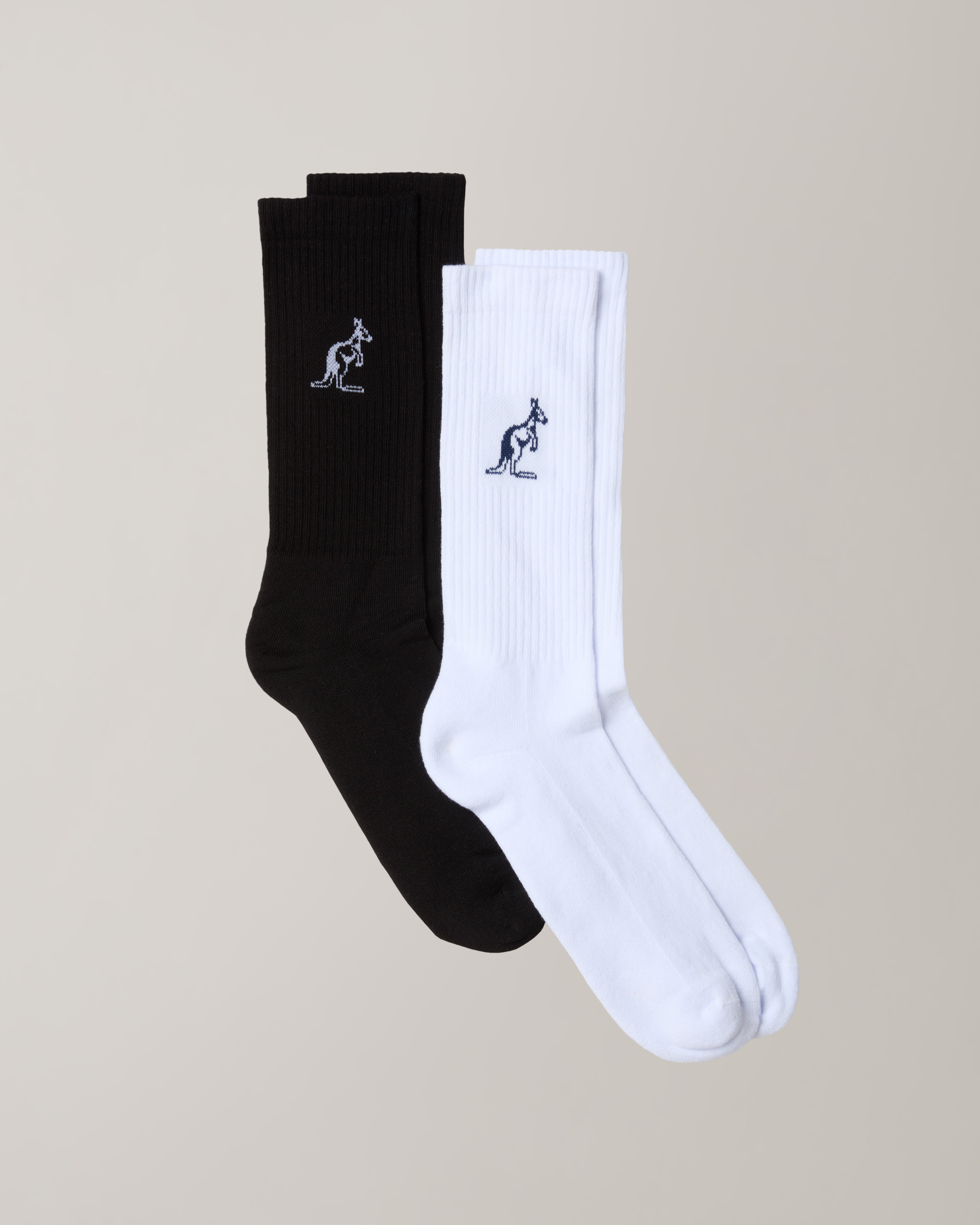 australian-bi-pack-cotton-socks-doppio-paio-bianco-nero image 1