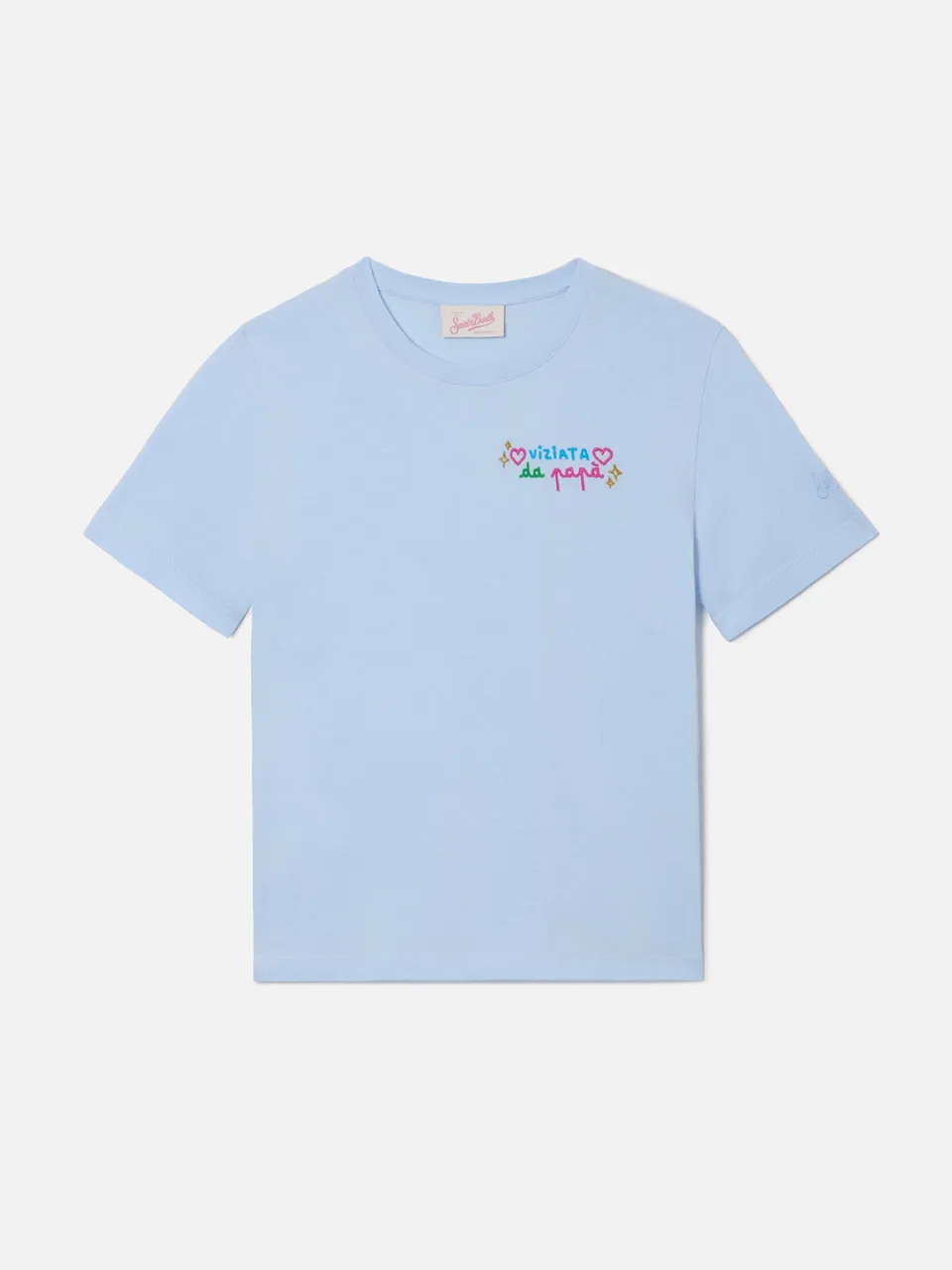 mc2-saint-barth-elly-t-shirt-bambina-cotone-azzurra-ricamo-viziata-da-pap image 1