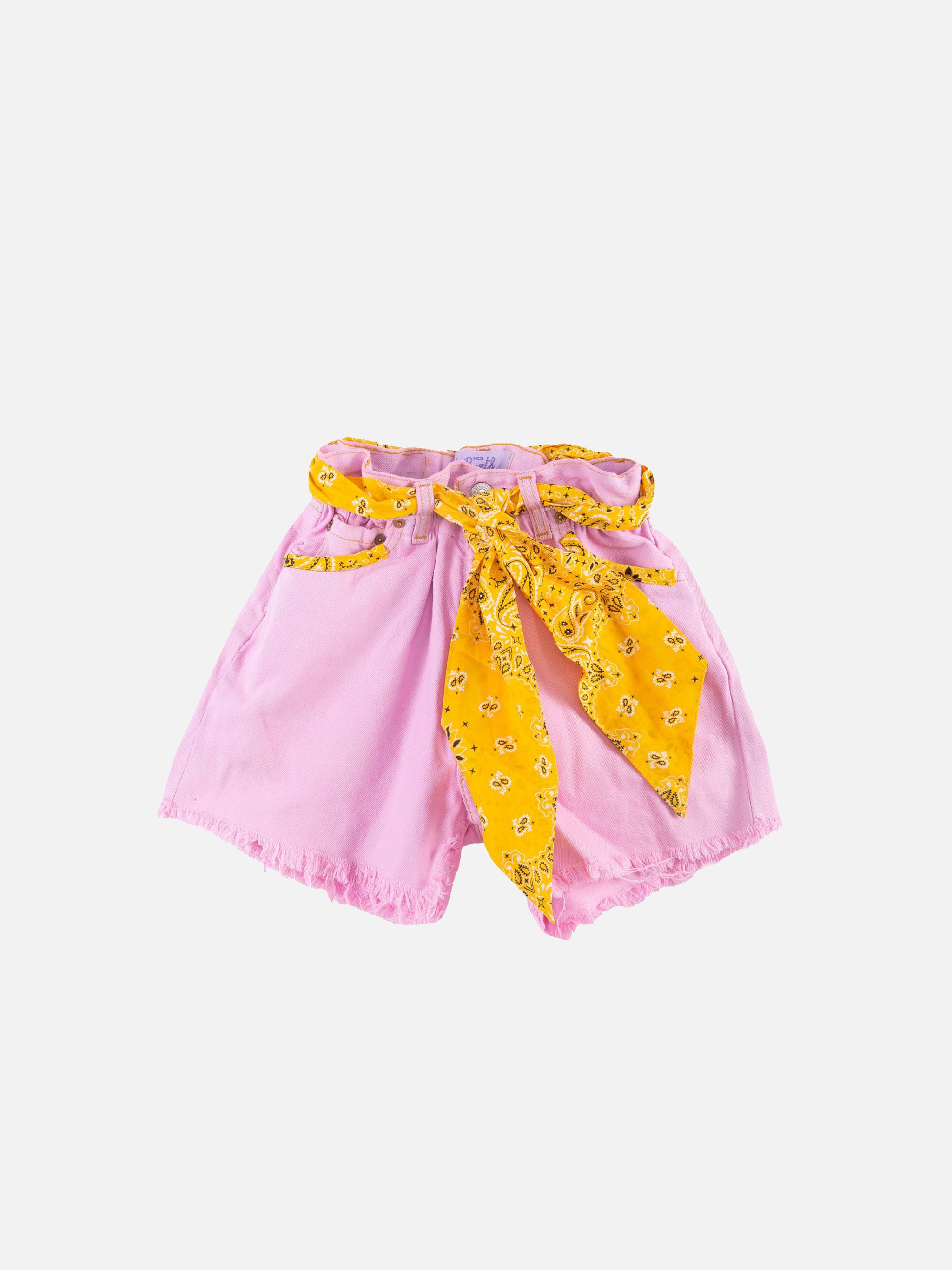 mc2-saint-barth-pantaloncini-bambina-denim-riciclato-rosa-con-ricami image 1